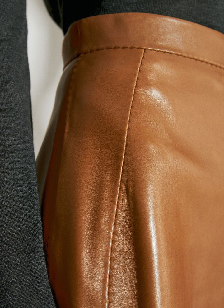 Saint Laurent Paris o1y0126 Mini Skirt in Camel Size 28" / US 6 / IT 42 - 6 Thumbnail