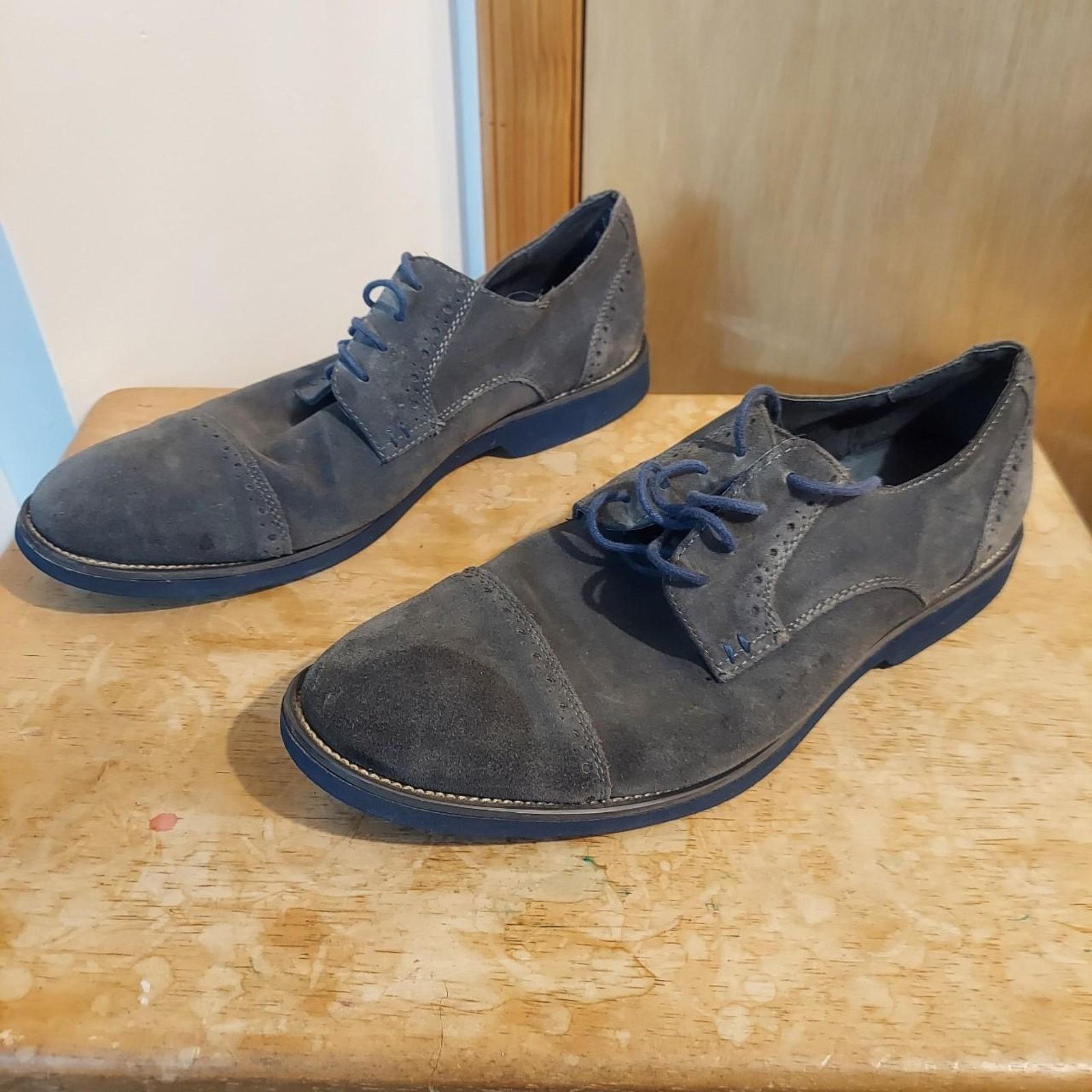 Joseph abboud blue suede shoes clearance