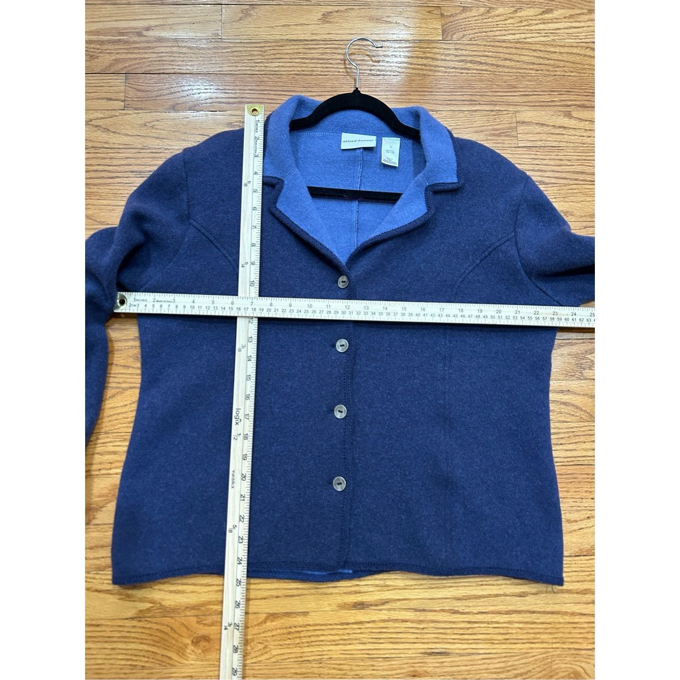Other Alfred Dunner Women’s Jacket 100% Wool 2 Tone Blue Collared Size L / US 10 / IT 46 - 4 Thumbnail