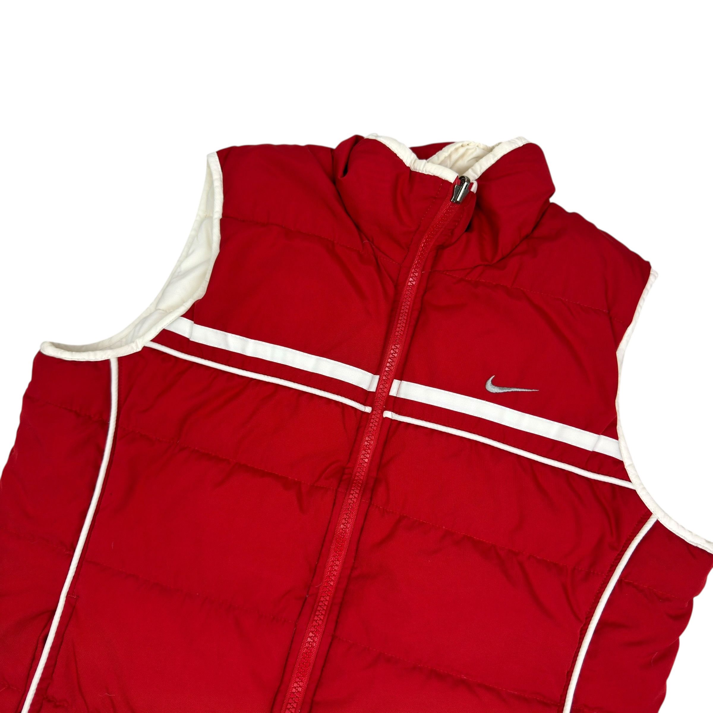 Nike Vintage Nike Women's Red White Reversible Puffer Down Vest M Size M / US 6-8 / IT 42-44 - 4 Thumbnail