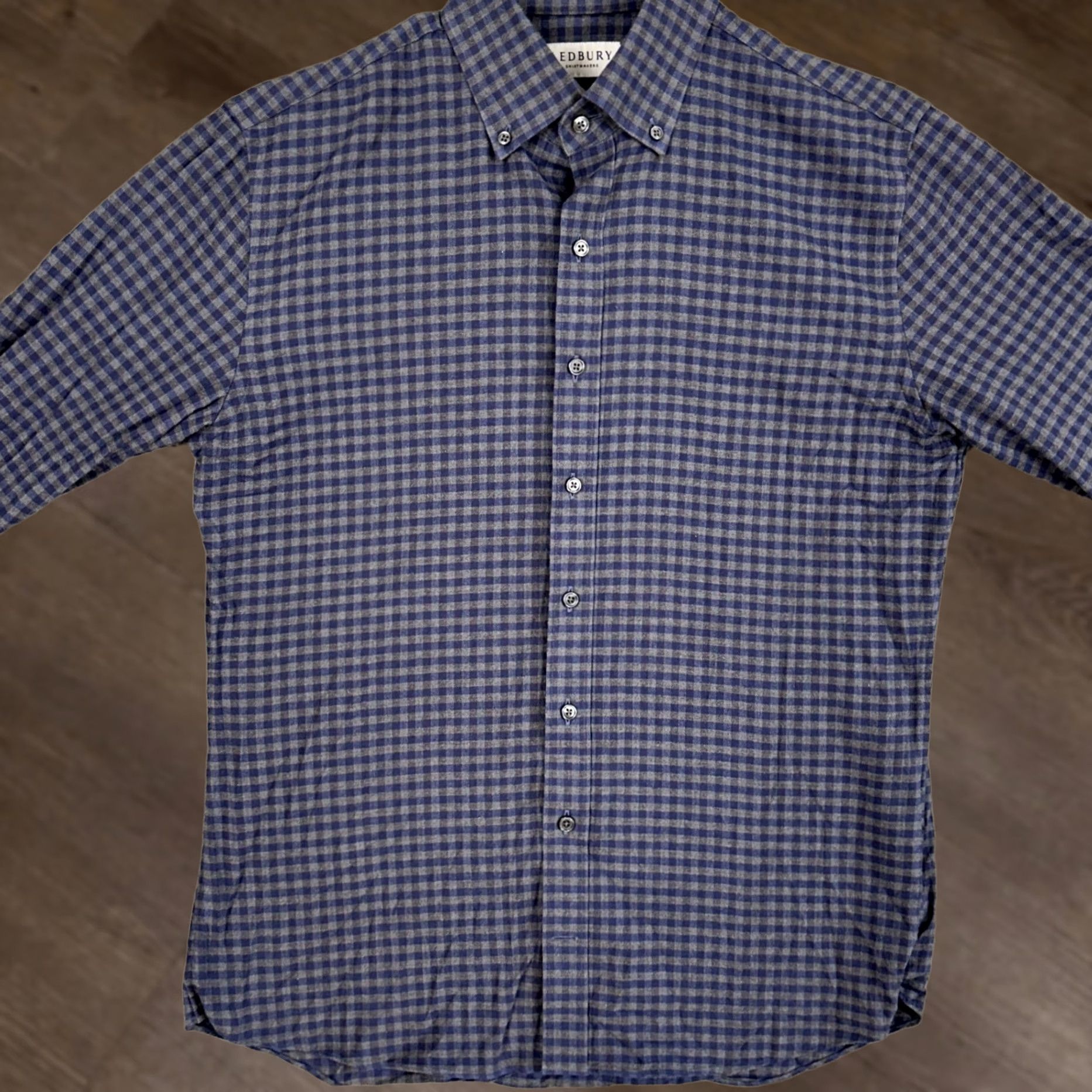 Vintage Ledbury Shirt Flannel Mens Medium Gray Blue Plaid Tailored Button Up Long Sleeve Size US M / EU 48-50 / 2 - 1 Thumbnail