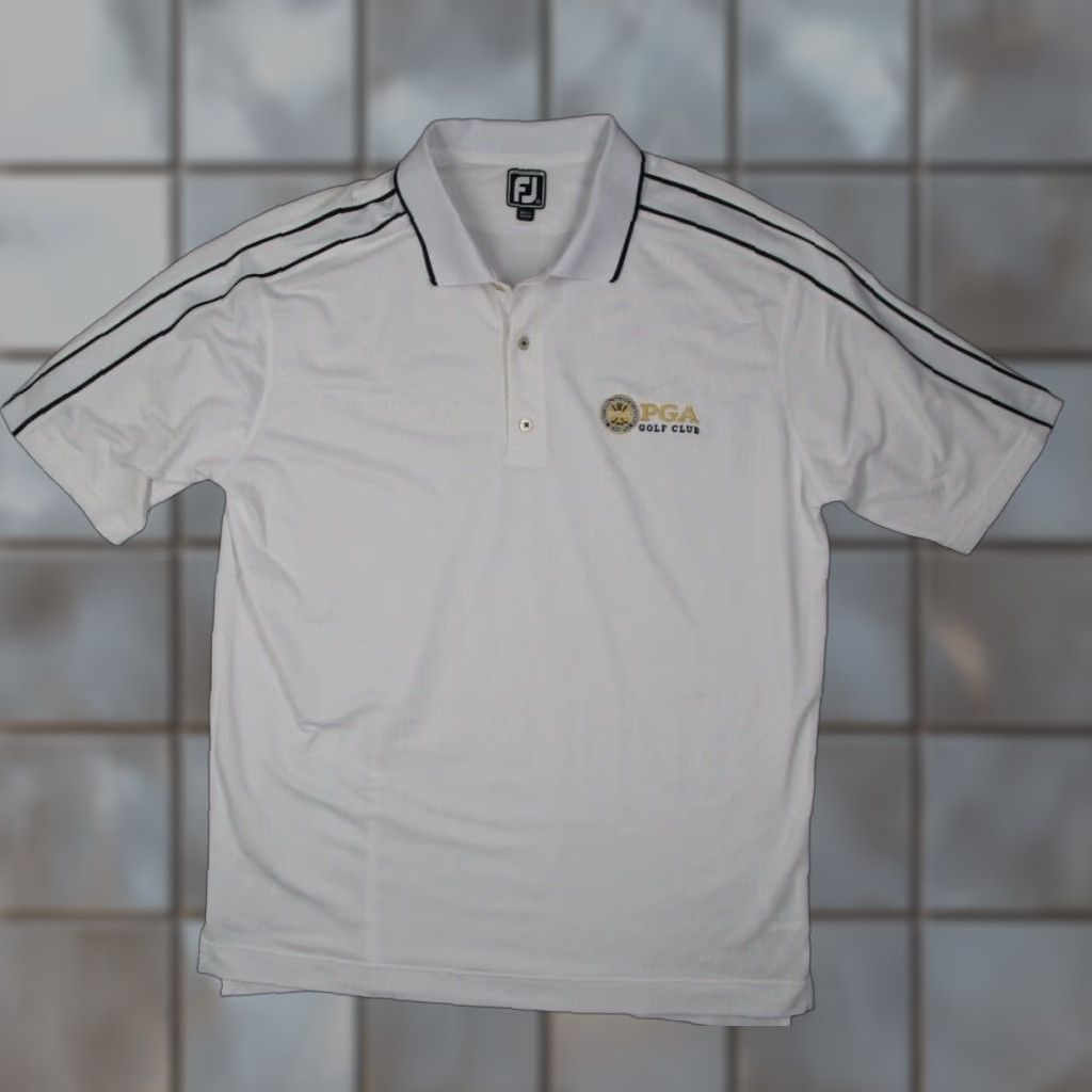 Footjoy FootJoy Polo Shirt Mens Athletic Fit White Short Sleeve Golf PGA Club Logo Embroidered 2XL XXL Regular Sports Golf Shirt Mens White Size US XXL / EU 58 / 5 - 1 Thumbnail