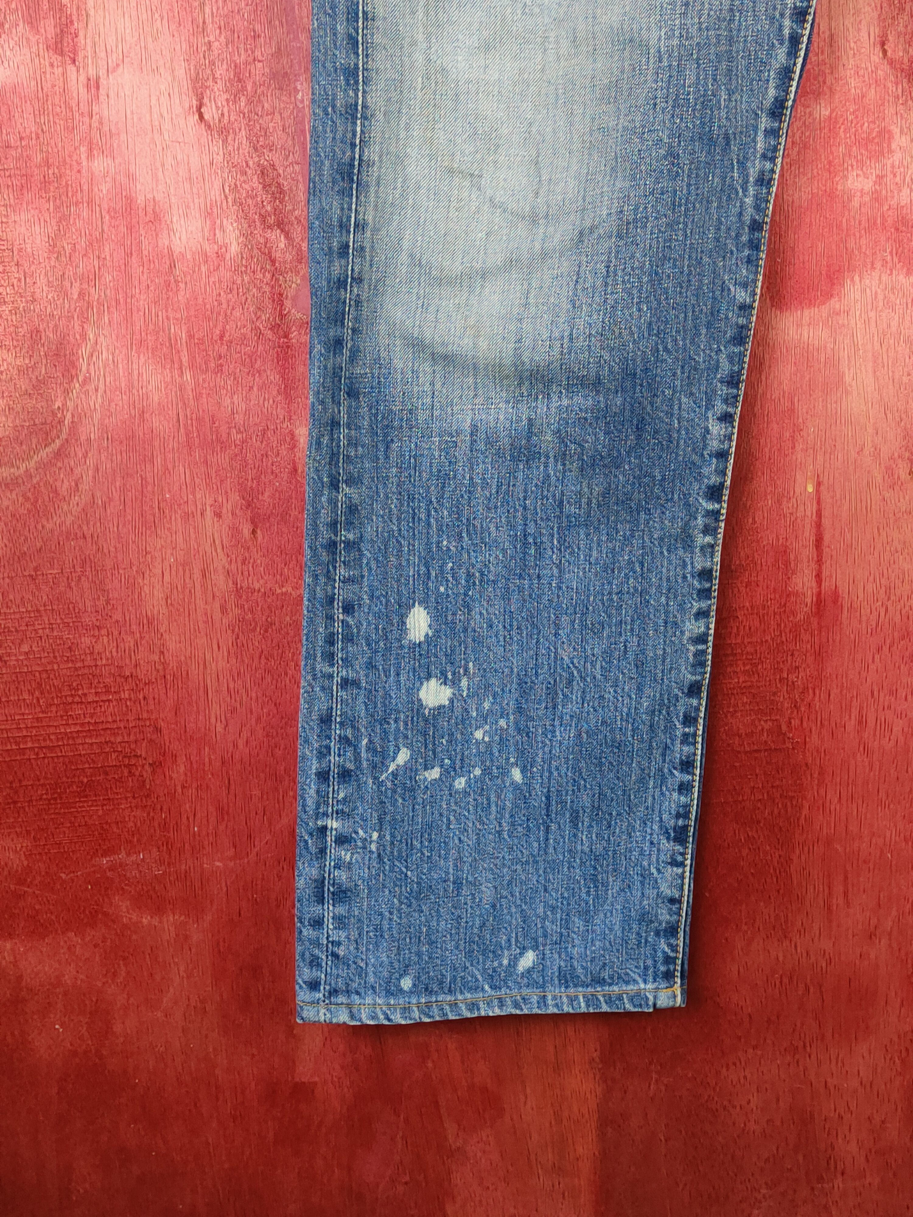 Japanese Brand 501 Levi's Blue Distressed Ripped Jeans #S1830 Size US 33 - 4 Thumbnail