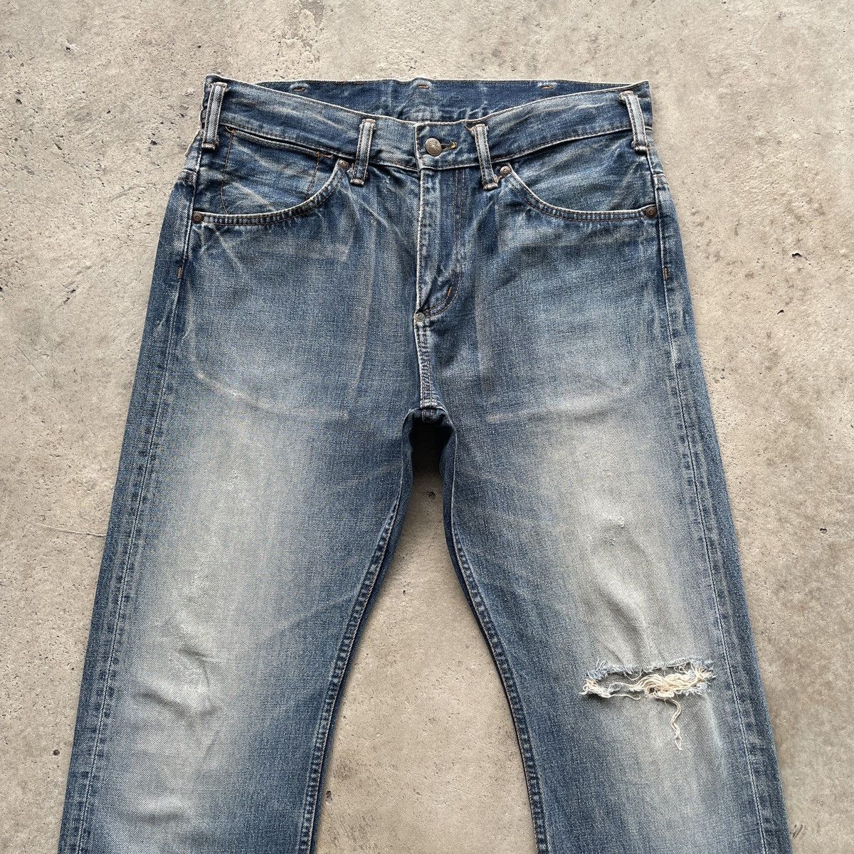 Japanese Brand × Jean × Vintage W32💥 Vintage Japan Big John Distressed Jeans Faded Pants Size US 32 / EU 48 - 3 Thumbnail