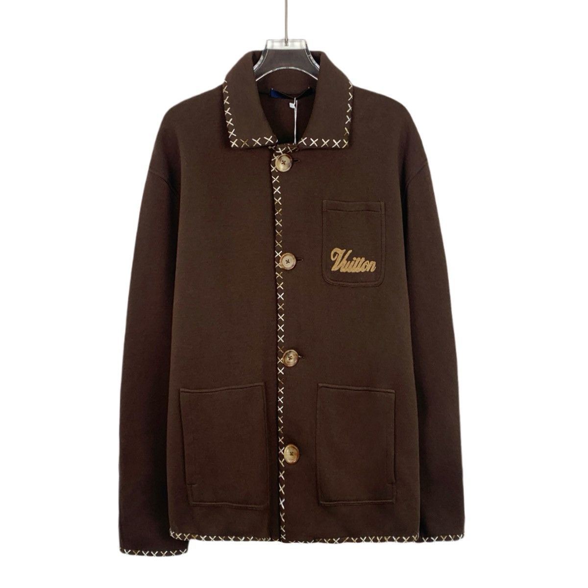 Louis Vuitton Louis Vuitton x Tyler 24 Dark Brown Logo Embroidered Jacket Size L / US 10 / IT 46 - 1 Thumbnail
