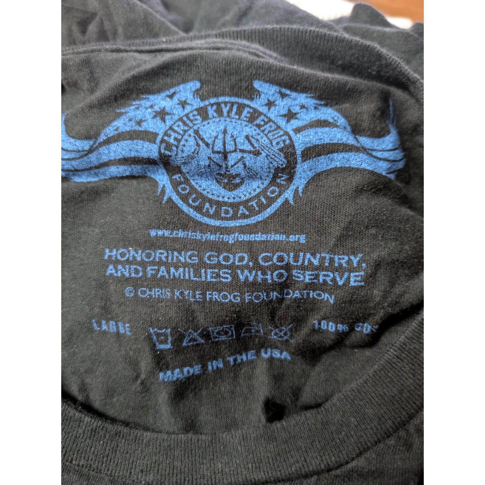 Vintage Chris Kyle God Country Family T Shirt Large Black CK Frog Foundation Navy SEAL Sniper Shirt Size US L / EU 52-54 / 3 - 4 Thumbnail