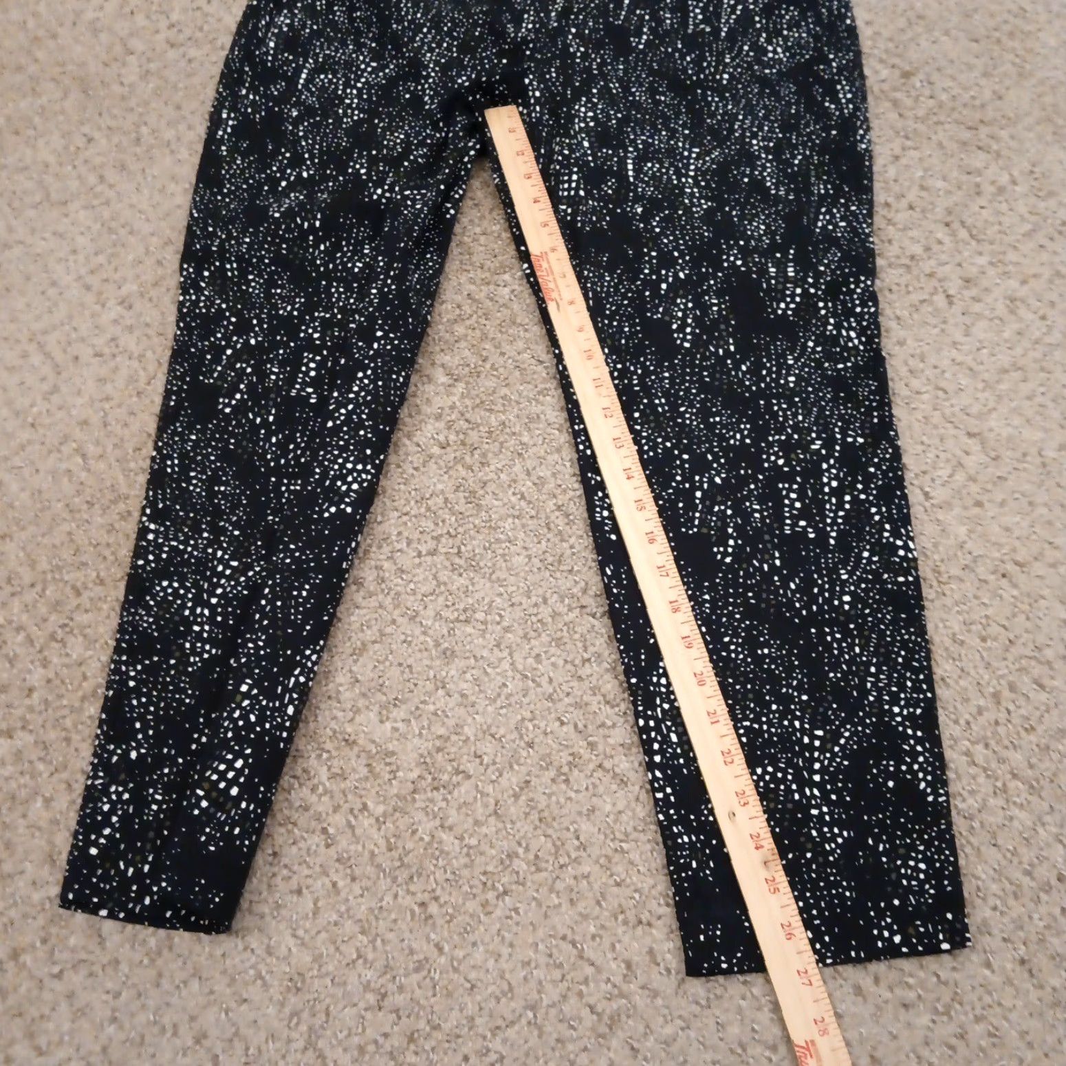 Apt. 9 Apt 9 Pants Womens 16 Black Geometric Straight Leg Cotton Blend Ankle Size 16 Regular Inseam 27 Womens Size 38" / US 16 / IT 52 - 5 Thumbnail