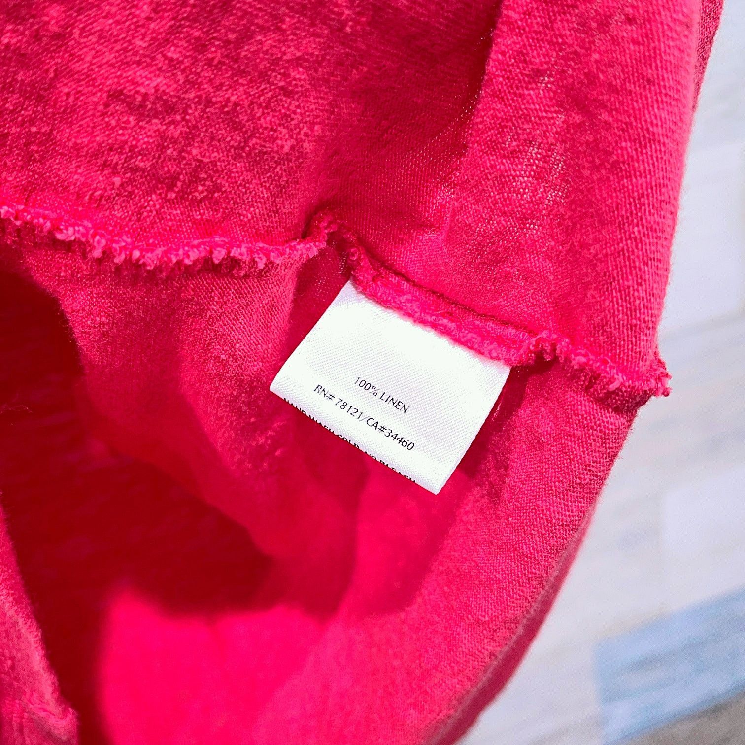 Eileen Fisher Eileen Fisher Linen V Neck Dolman Sleeve Top Pink Relaxed L Size L / US 10 / IT 46 - 7 Thumbnail
