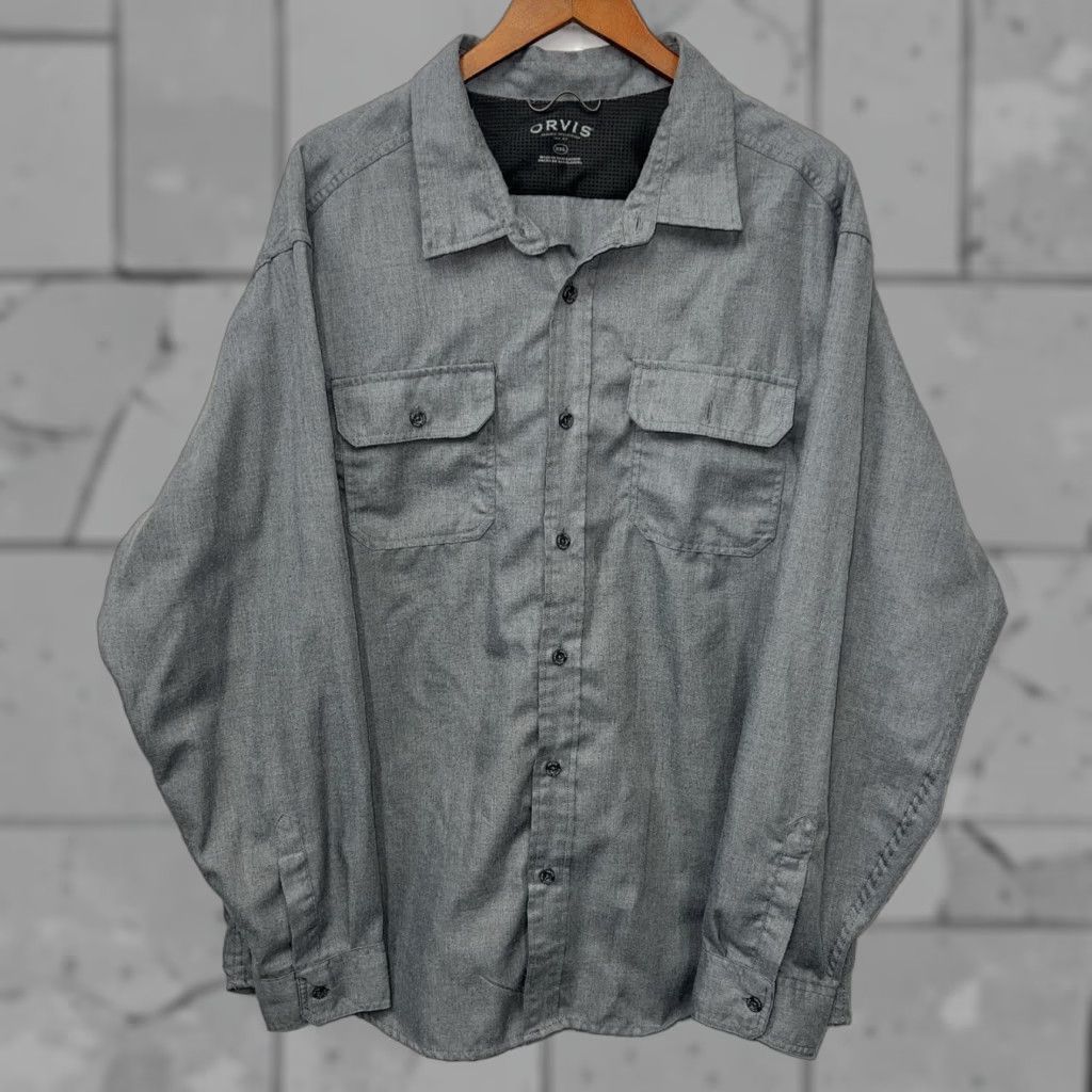 Orvis VINTAGE Orvis Men 2XL Long Sleeve Button-Up Shirt Gray Casual Size US XXL / EU 58 / 5 - 1 Thumbnail