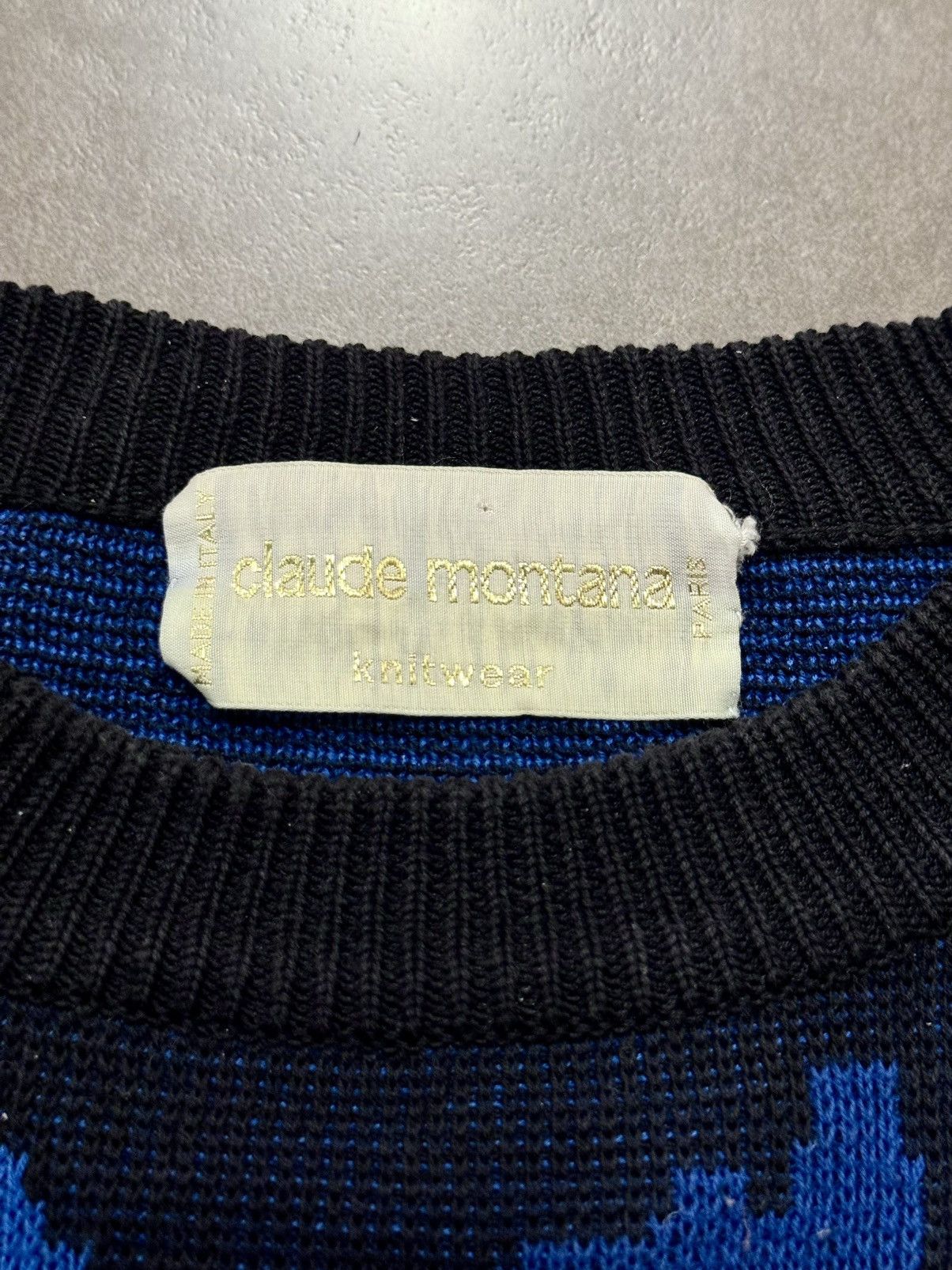 Claude Montana Vintage 1980s Claude Montana Shattered Graphic Knit Sweater Size US M / EU 48-50 / 2 - 6 Thumbnail