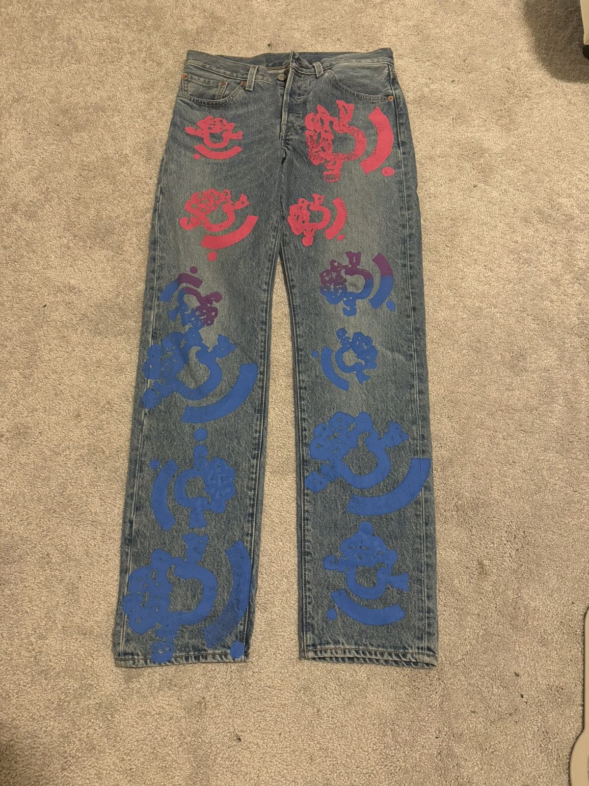 Denim tears x Bstroy Cotton Wreath Jeans Light Wash indigo
