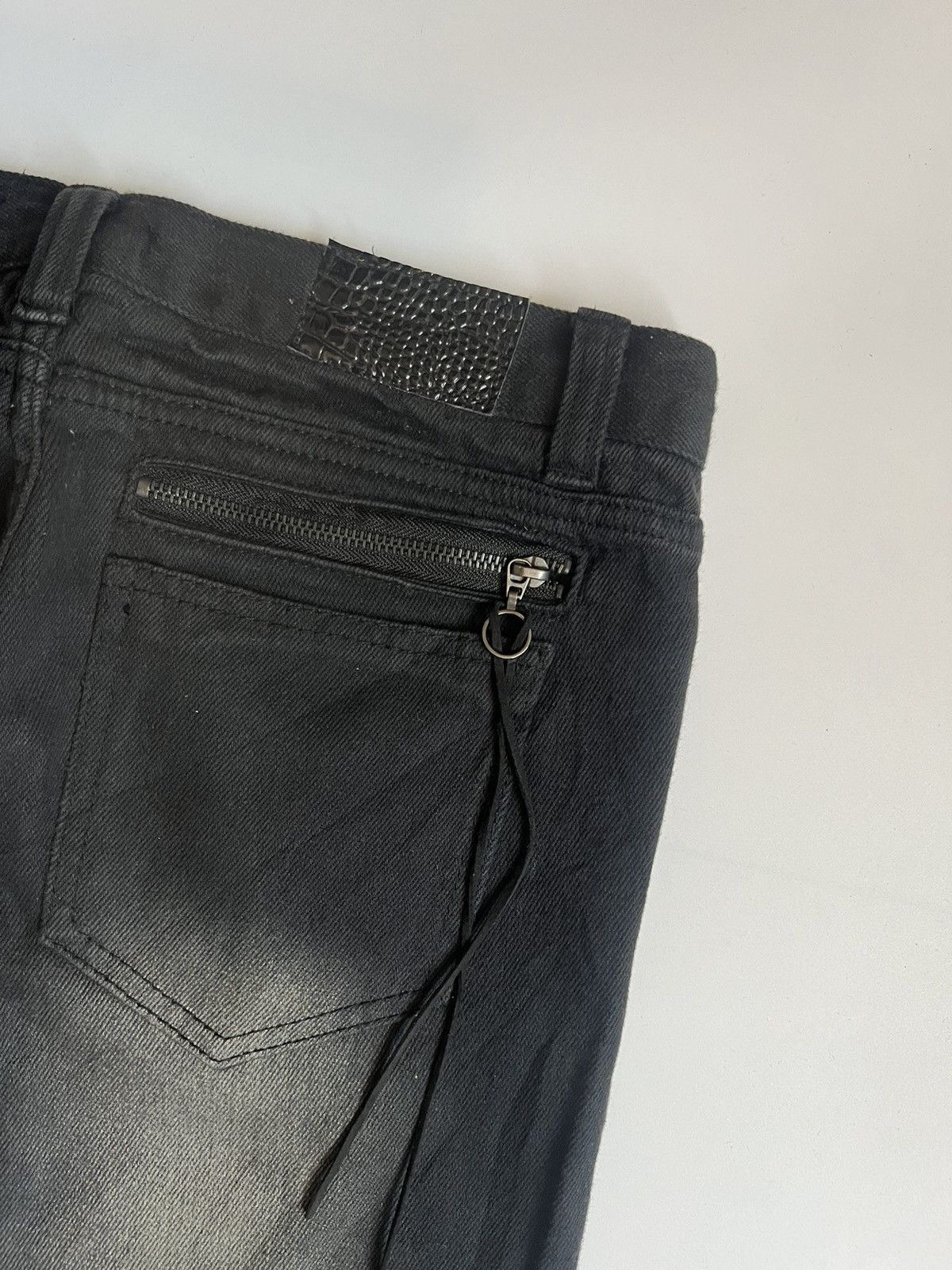 Japanese Brand Roshell Zipper Flare Bondage Distressed Denim Size US 31 - 15 Thumbnail
