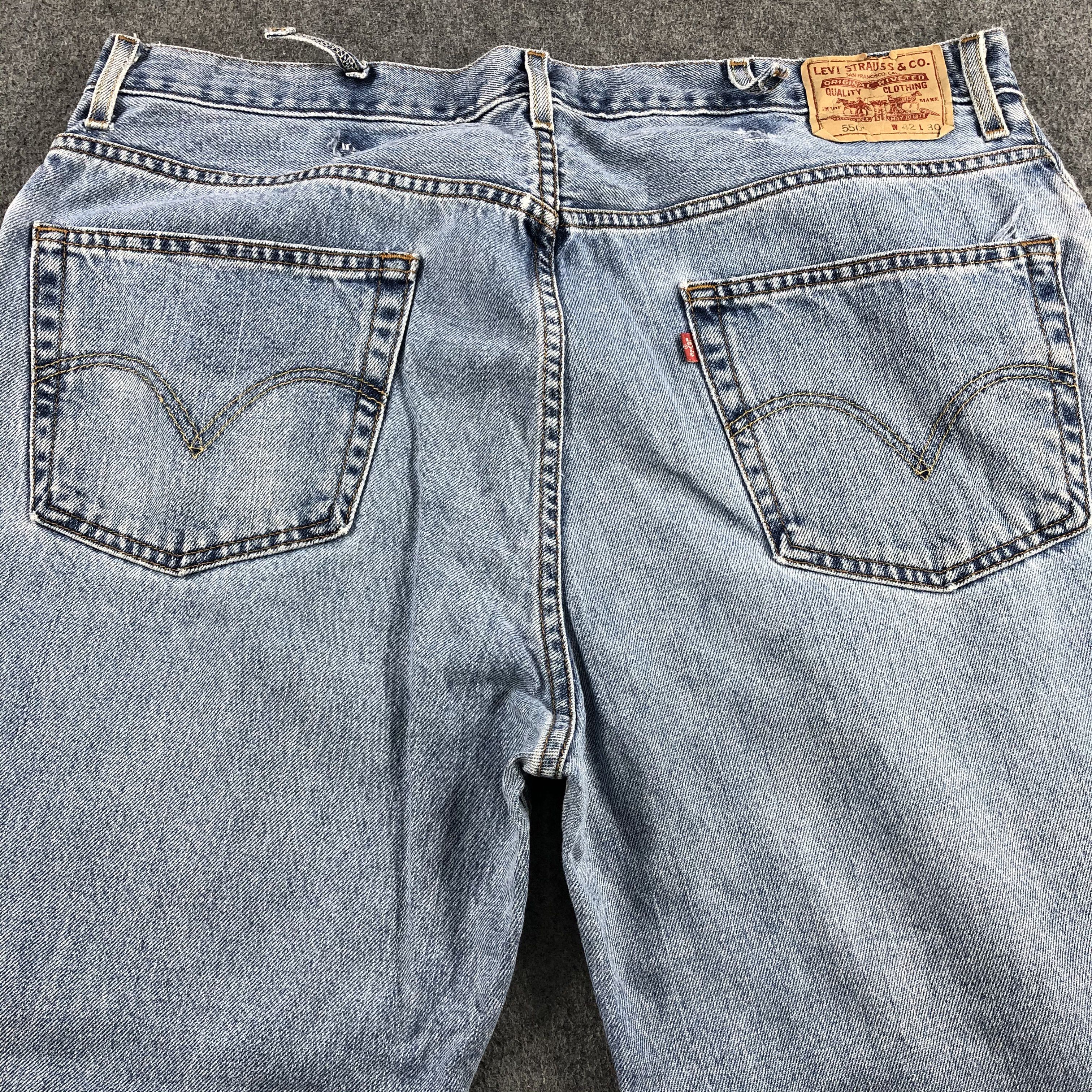 Levi's Vintage Blue Wash Levis 550 Jeans-J1582 Size US 42 / EU 58 - 4 Thumbnail