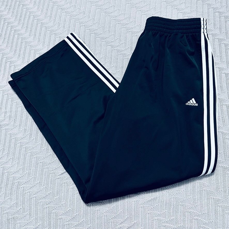 Adidas Adidas navy classic three stripe lined track pants Size US 38 / EU 54 - 1 Thumbnail