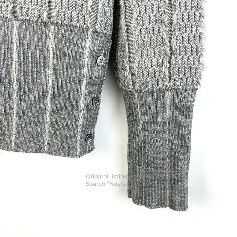 Thom Browne Thom Browne Gray Striped Fringe Wool Sweater Size US XS / EU 42 / 0 - 6 Thumbnail