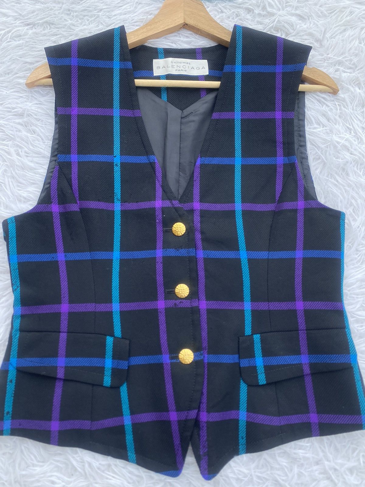 Balenciaga Rare Vintage 90s Balenciaga Checkered Vest Size US S / EU 44-46 / 1 - 5 Thumbnail