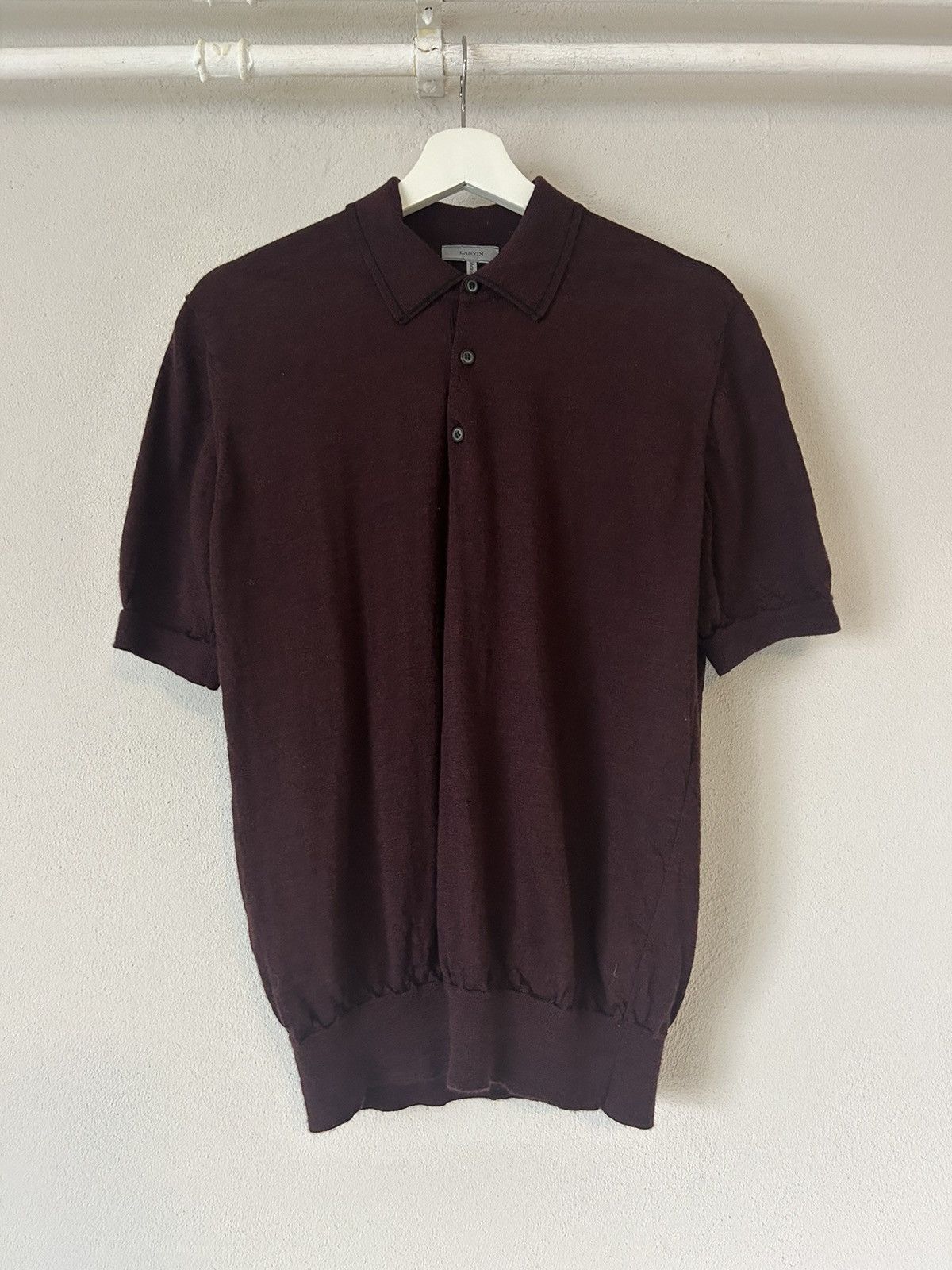 Lanvin Lanvin Burgundy Merino Wool Polo, Size S Size US S / EU 44-46 / 1 - 1 Thumbnail