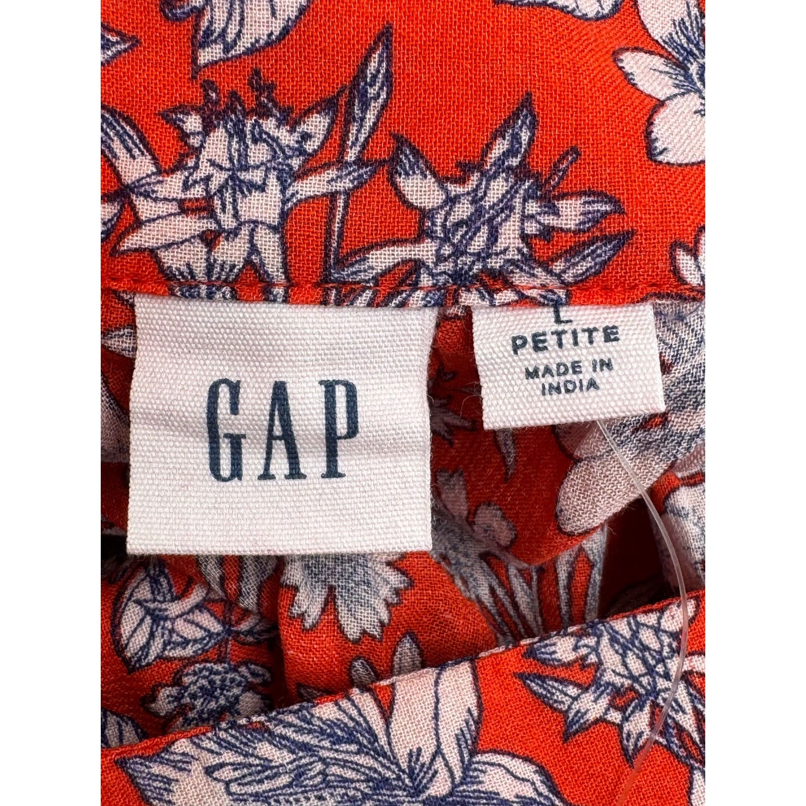 Gap GAP Blouson Sleeve Square Neck Blouse Red Large Petite Size L / US 10 / IT 46 - 10 Thumbnail