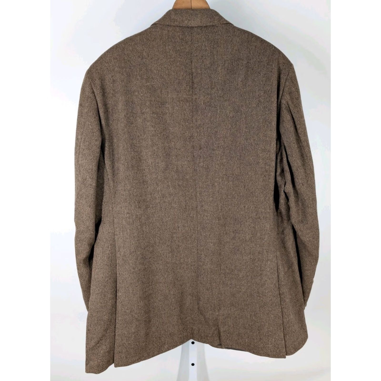 Polo Ralph Lauren VINTAGE Polo Ralph Lauren Blazer Mens 46 Brown Tweed Cashmere Wool Four-Button Three-Button Sport Coat Italy Collection Jacket Size US XXL / EU 58 / 5 - 3 Thumbnail
