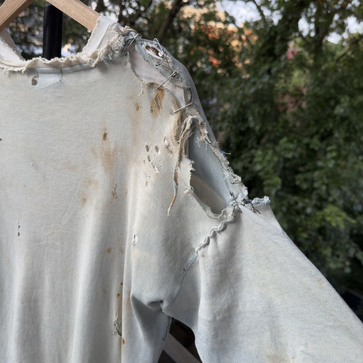 Vintage 40s Thrashed Distressed Safety Pin Pocket Tee ERD Grunge Size US L / EU 52-54 / 3 - 8 Thumbnail