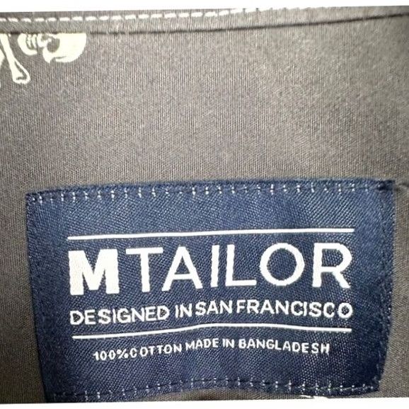 Tom Tailor VINTAGE M Tailor Shirt Adult Medium Grey Skulls Button Down Long Sleeve 100% Cotton Mens Size US M / EU 48-50 / 2 - 4 Thumbnail