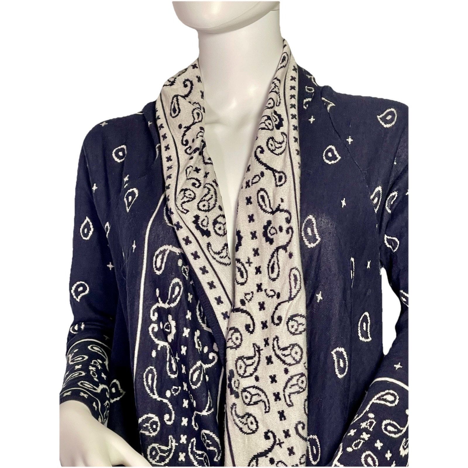 H&M H&M Reversible Open Navy and White Cardigan Size M / US 6-8 / IT 42-44 - 2 Thumbnail