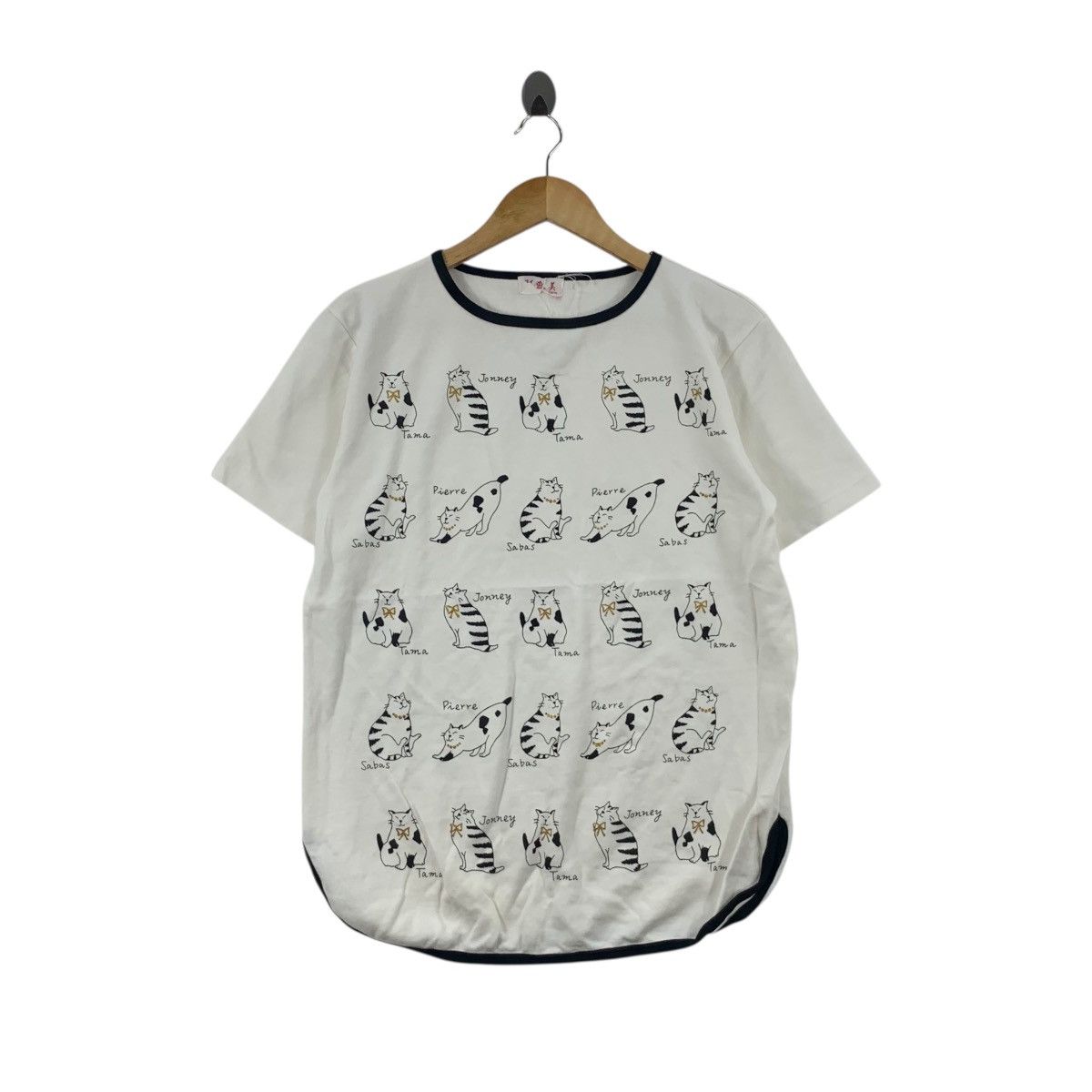 Vintage Vintage JAPAN TOKYO DESIGNER Name Of Cats Tee Shirt Top Size M / US 6-8 / IT 42-44 - 1 Thumbnail