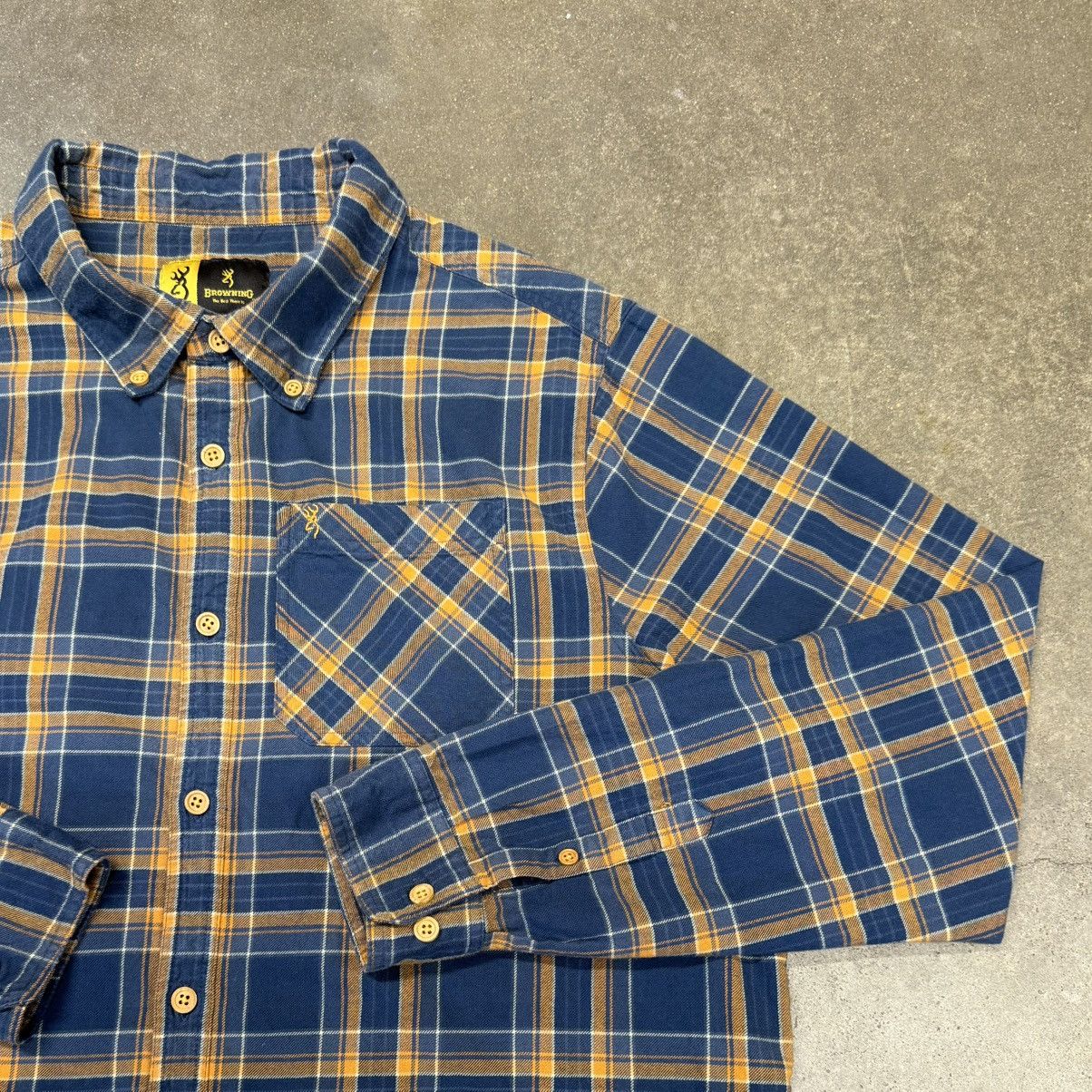 Vintage Browning Plaid Flannel Button Down Shirt Outdoor Workwear Size US XL / EU 56 / 4 - 1 Thumbnail