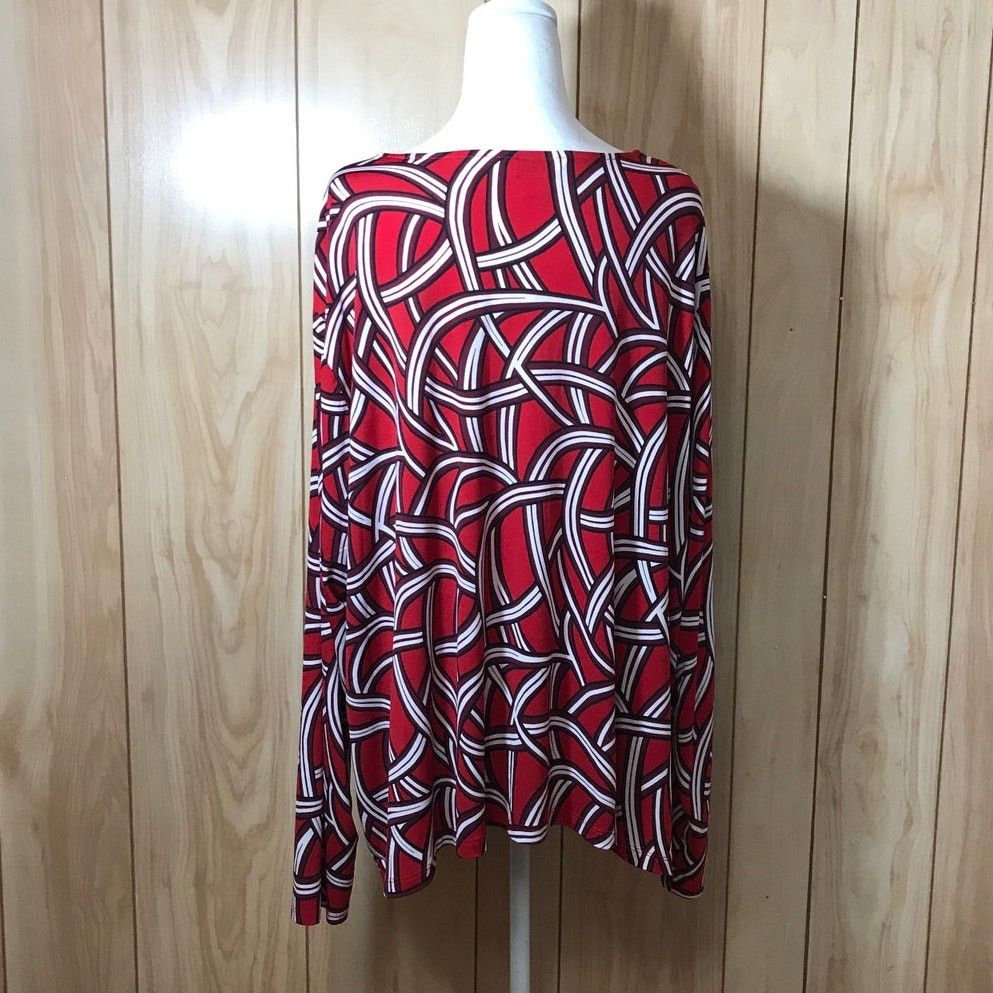 Liz Claiborne Liz Claiborne Stretch Round Neck Long Sleeve Blouse 3X Size 3XL / US 20-22 - 2 Thumbnail
