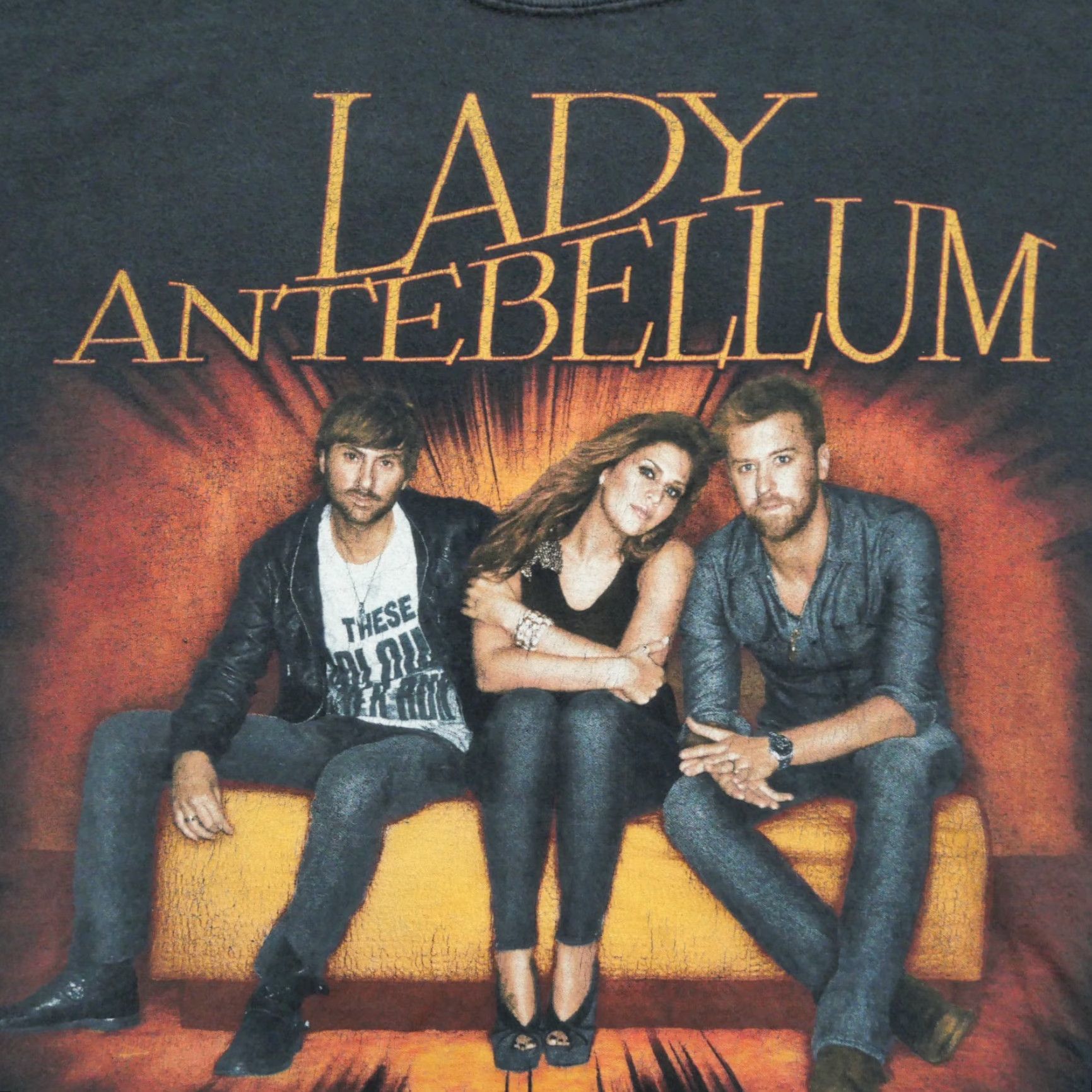 Gildan Lady Antebellum T Shirt Adult Medium Black 2010 Concert Tour Music Mens Size US M / EU 48-50 / 2 - 2 Thumbnail