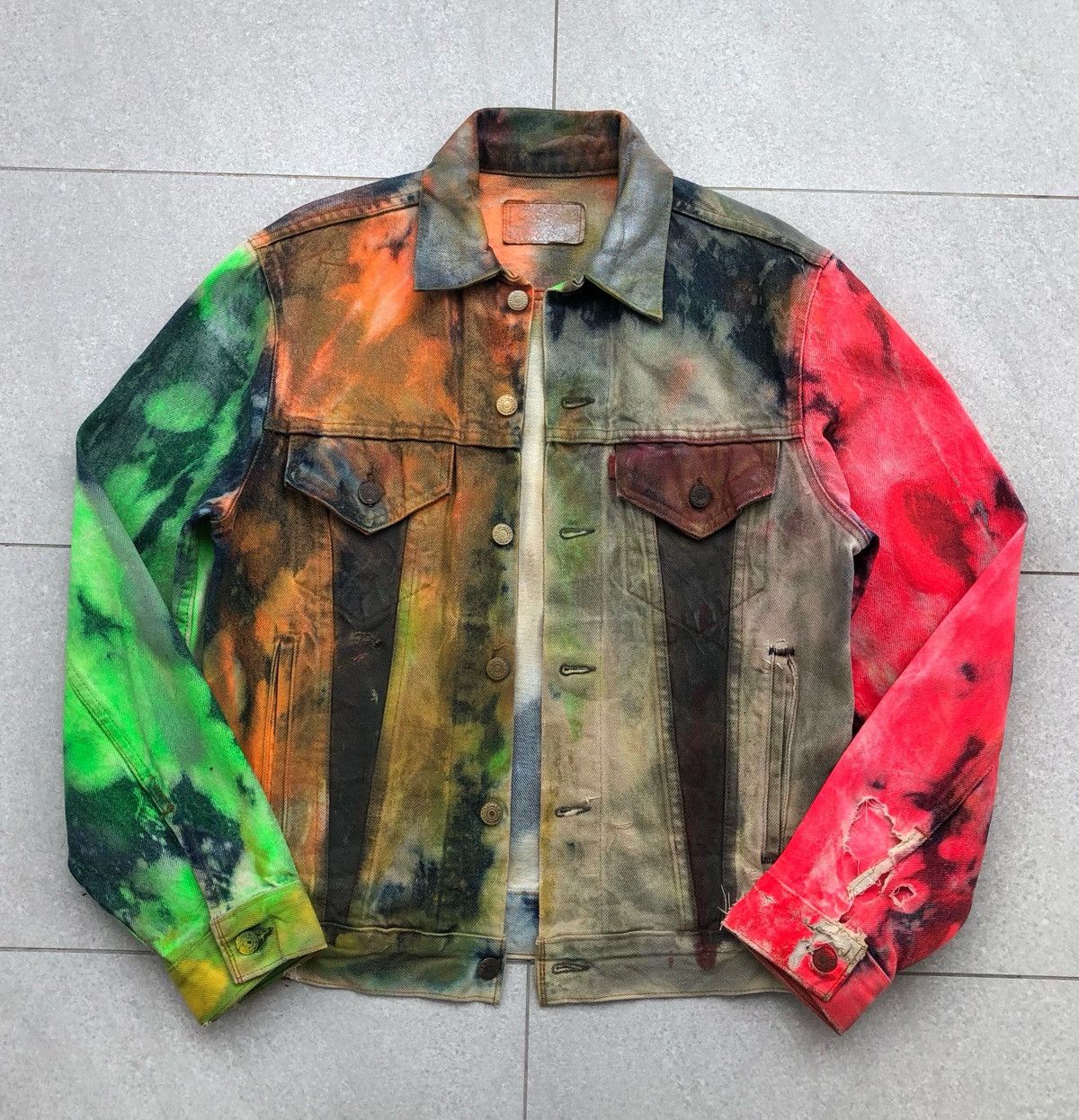 Levi's Vintage Clothing Vintage 80s Levis Custom Painted Distressed Denim Jacket 🇺🇸 Size US M / EU 48-50 / 2 - 4 Thumbnail