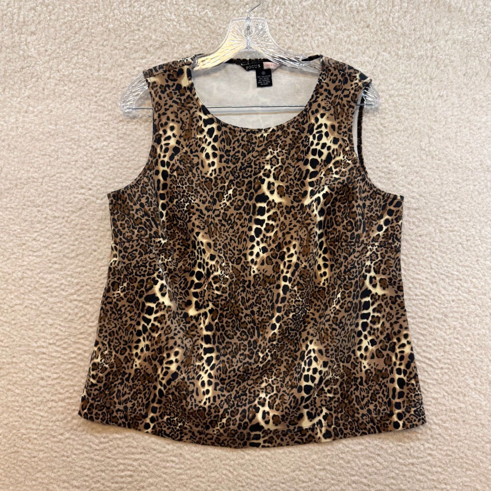 Vintage VINTAGE Y2K Cheetah Leopard Animal Print Tank Top Boho Bohemian 1X 2X XL XXL Brown Shirt Womens Size XL / US 12-14 / IT 48-50 - 2 Thumbnail