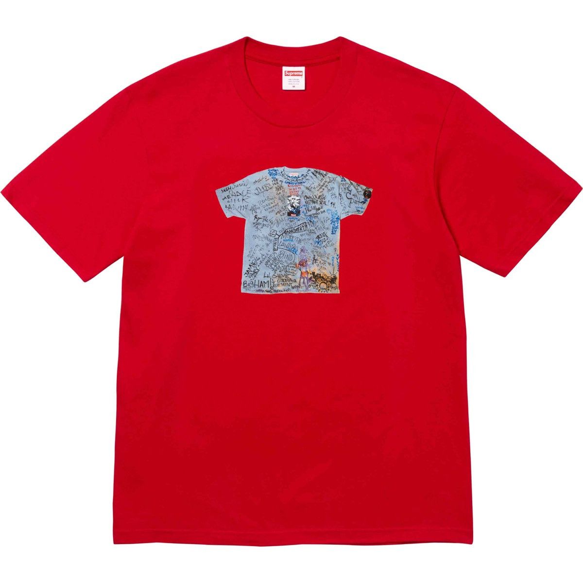 image of Supreme First Tee In Red 40Th Anniversary T-Shirt Ss24 , Men's (Size 2XL)