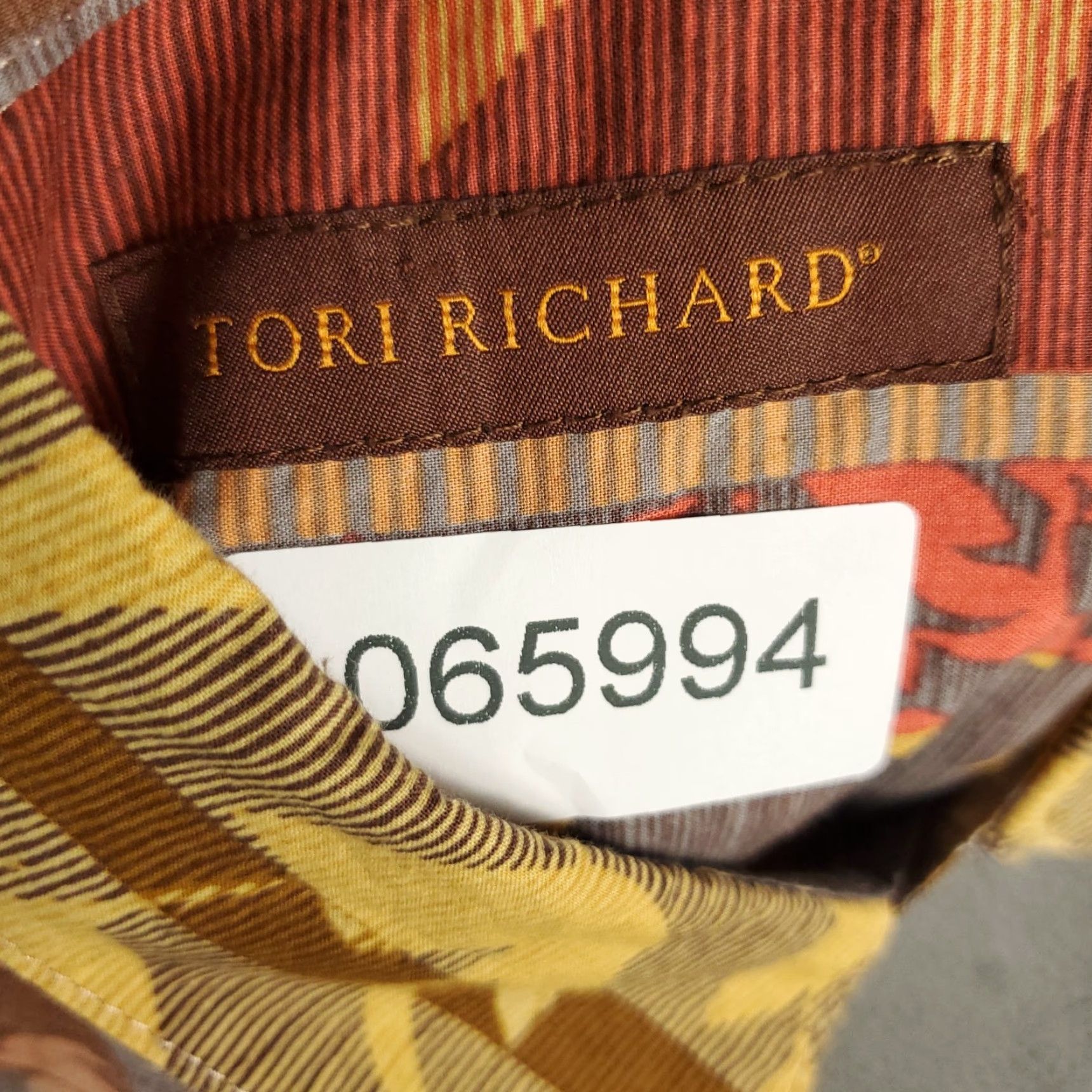 Tori Richard Tori Richard Shirt Mens Large Red Brown Striped Casual Button Up Short Sleeve Size US L / EU 52-54 / 3 - 7 Thumbnail