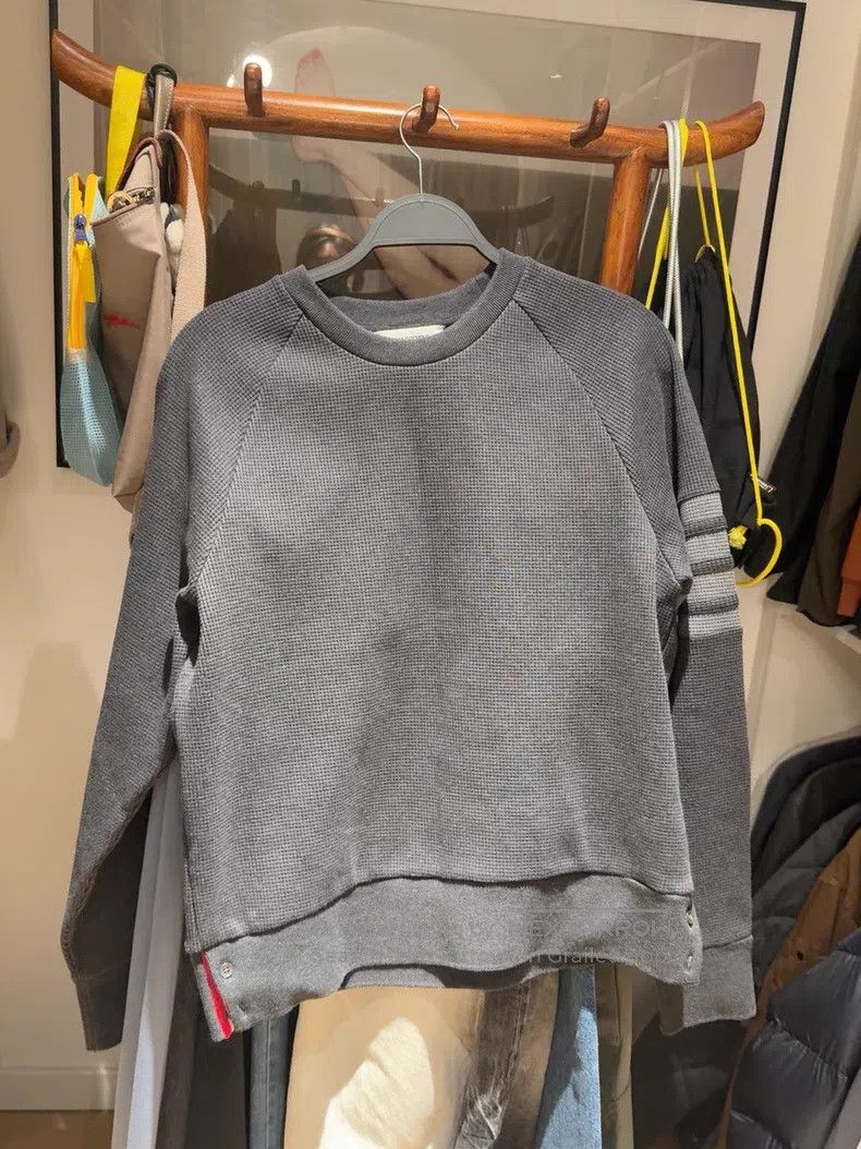 Thom Browne Thom Browne Classic Waffle Exercise Sweatshirt, Dark Grey Size US S / EU 44-46 / 1 - 2 Thumbnail