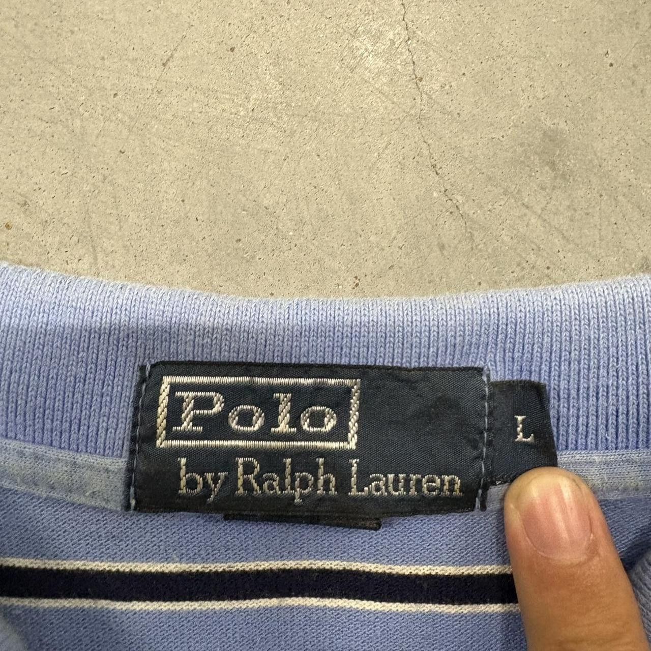 Polo Ralph Lauren Crazy Vintage Y2K/2000s Blue Striped Polo Ralph Lauren Polo Shirt! Size US L / EU 52-54 / 3 - 4 Thumbnail