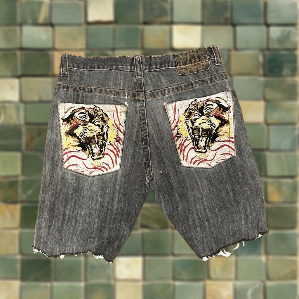 Vintage Y2K Smoke Rise Jorts Jeans Shorts Cutoff Fit 32x18 Embroidered Tiger Size US 32 / EU 48 - 1 Thumbnail