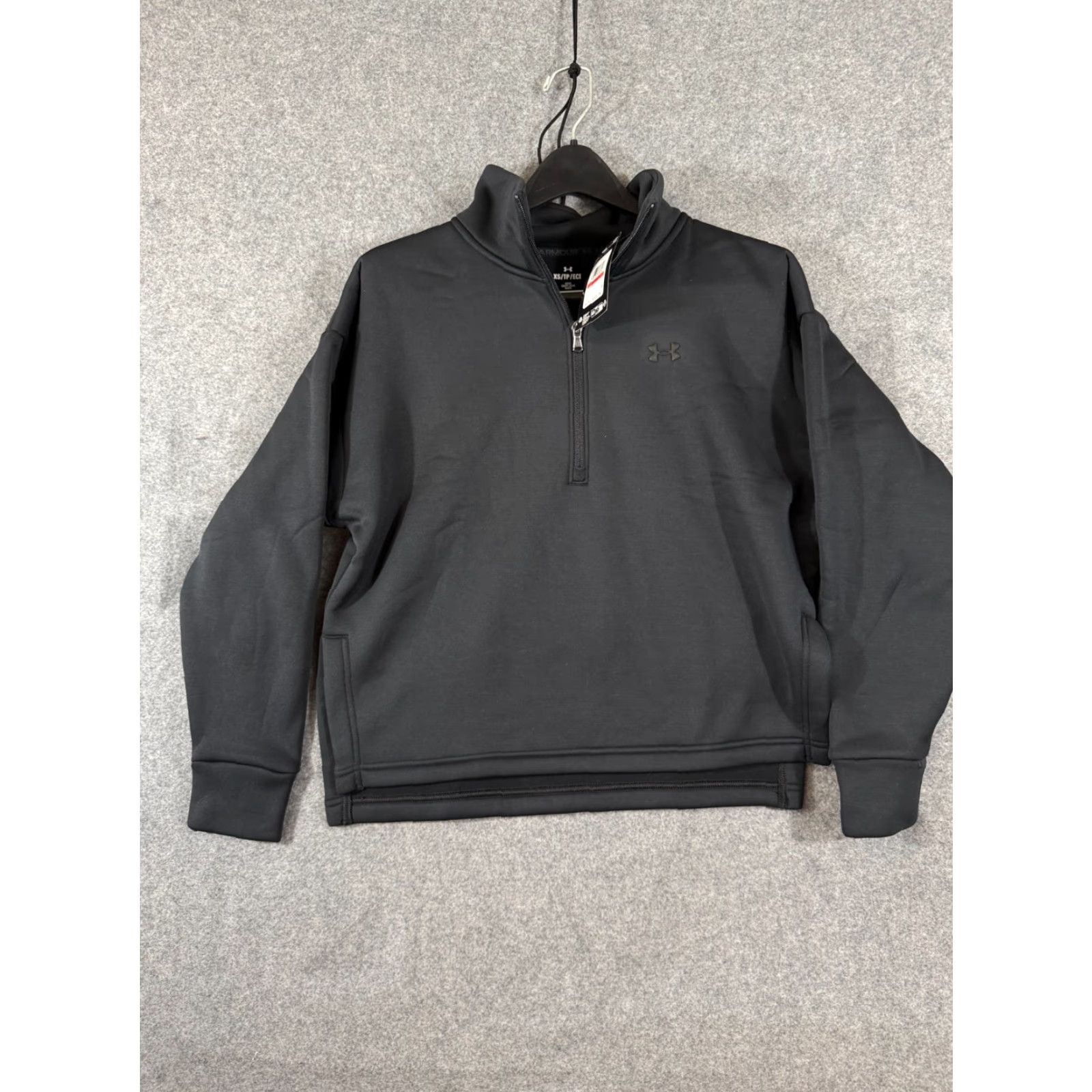 Under Armour Under Armour Jacket Womens XS Black Fleece Half Zip Mock Neck Pullover NWT Size XS / US 0-2 / IT 36-38 - 3 Thumbnail