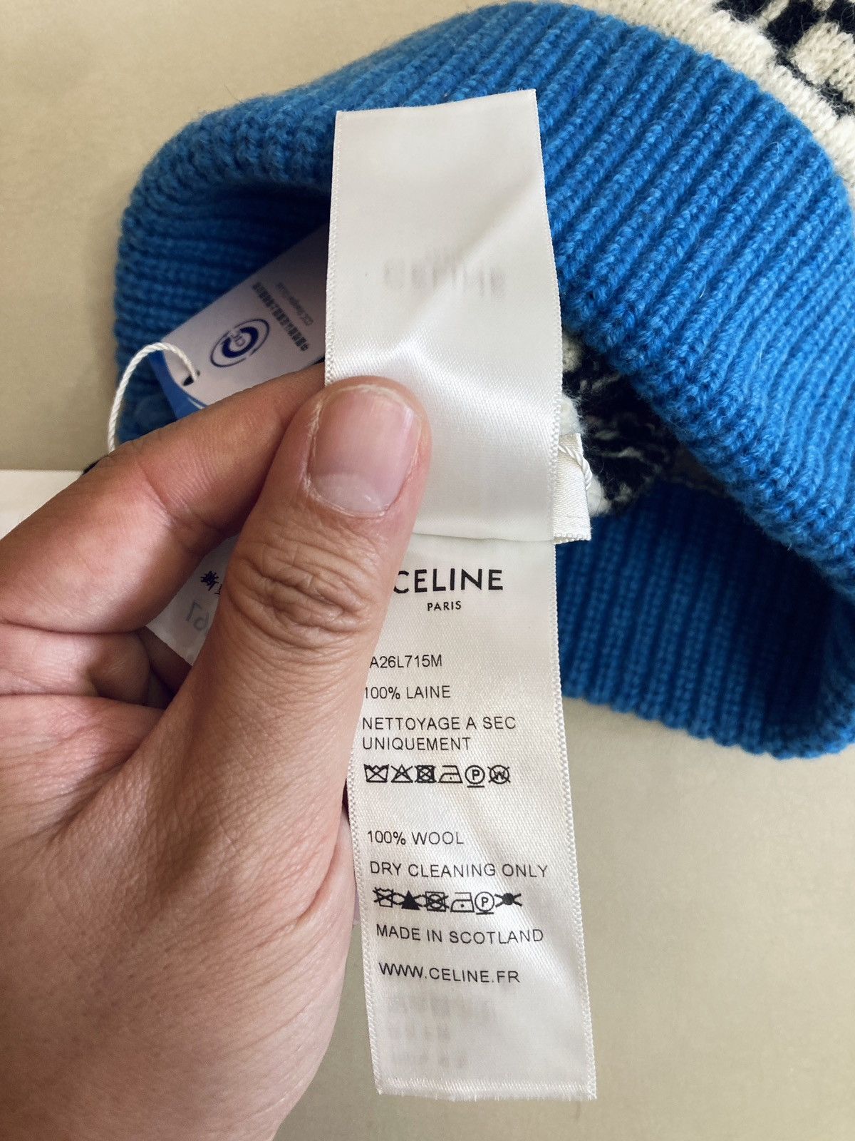 Celine CELINE BY HEDI SLIMANE 21SS DANCING KID FAIR ISLE BEANIE Size ONE SIZE - 5 Thumbnail