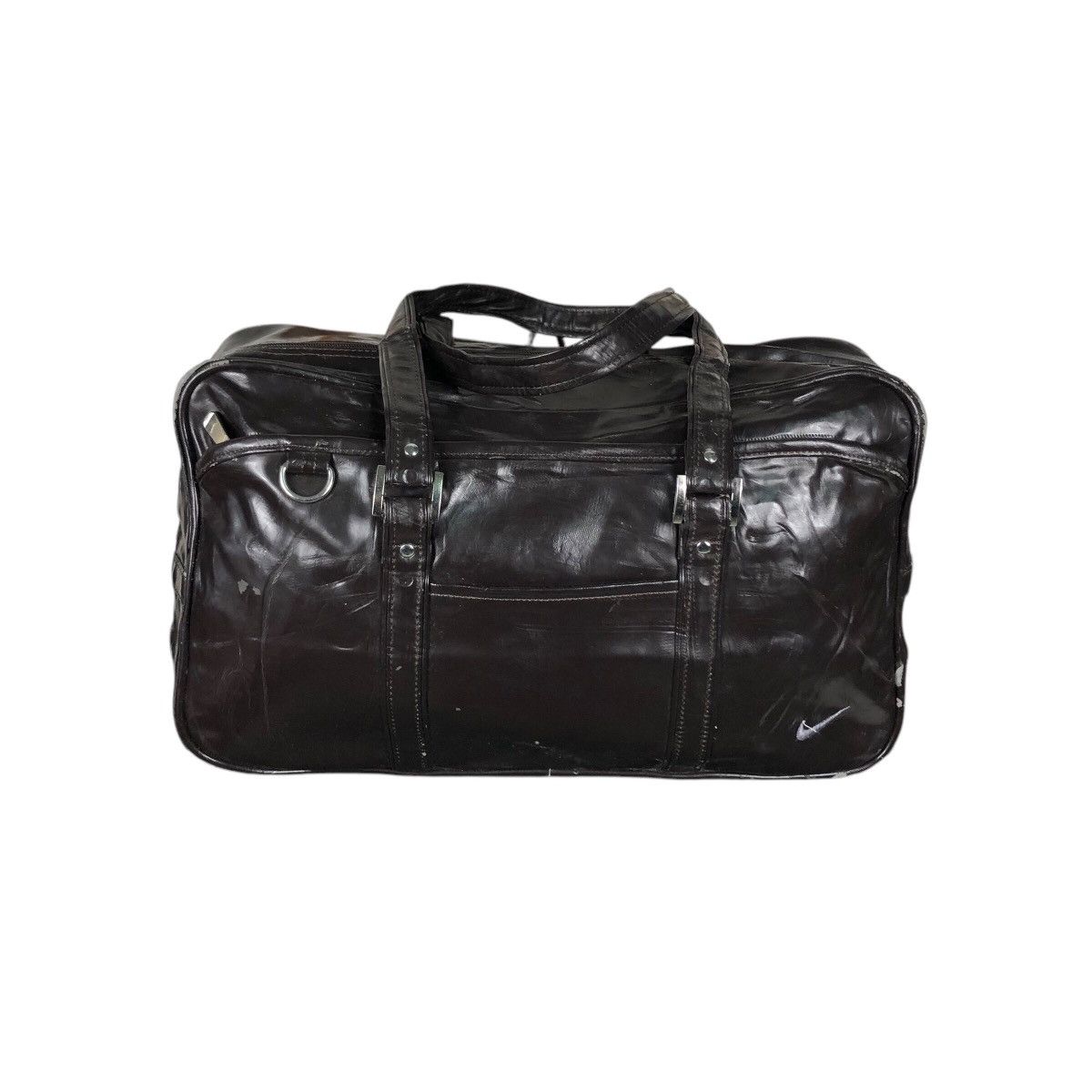 Nike 📌Vintage Soft Leather Hand Carry Luggage Nike Big Swoosh Size ONE SIZE - 1 Thumbnail