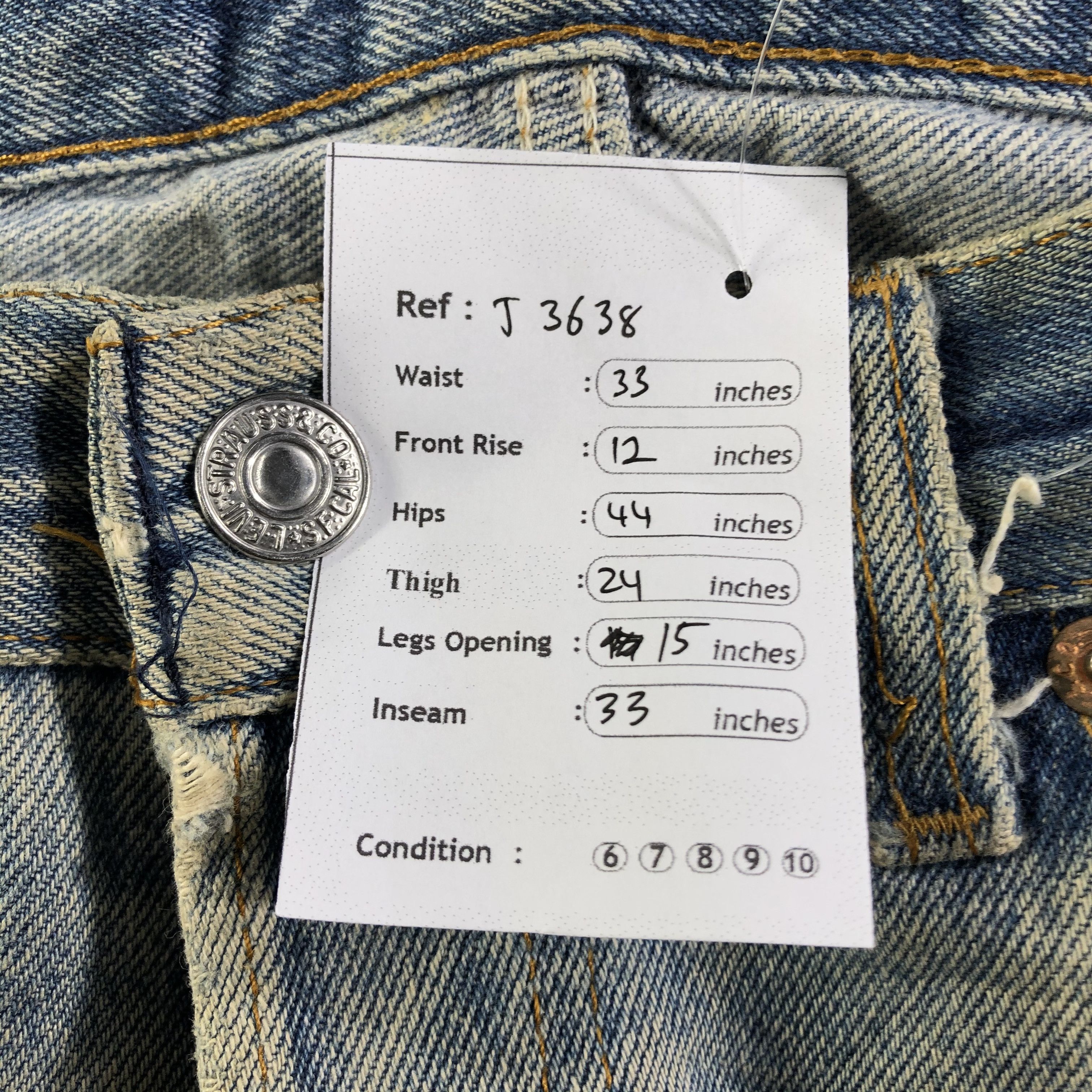 Levi's 90s Vintage Levis 501 Jeans-J3638 Size US 33 - 14 Thumbnail