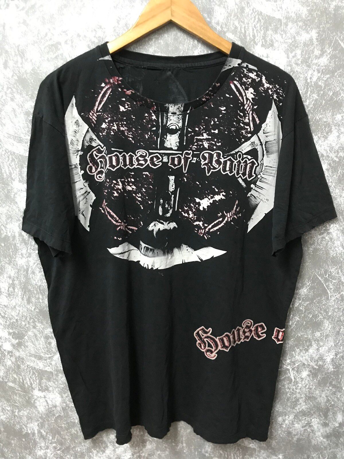 Pre-owned Affliction X Ed Hardy House Of Pain Affliction Axe Y2k Graphic Tee In Black