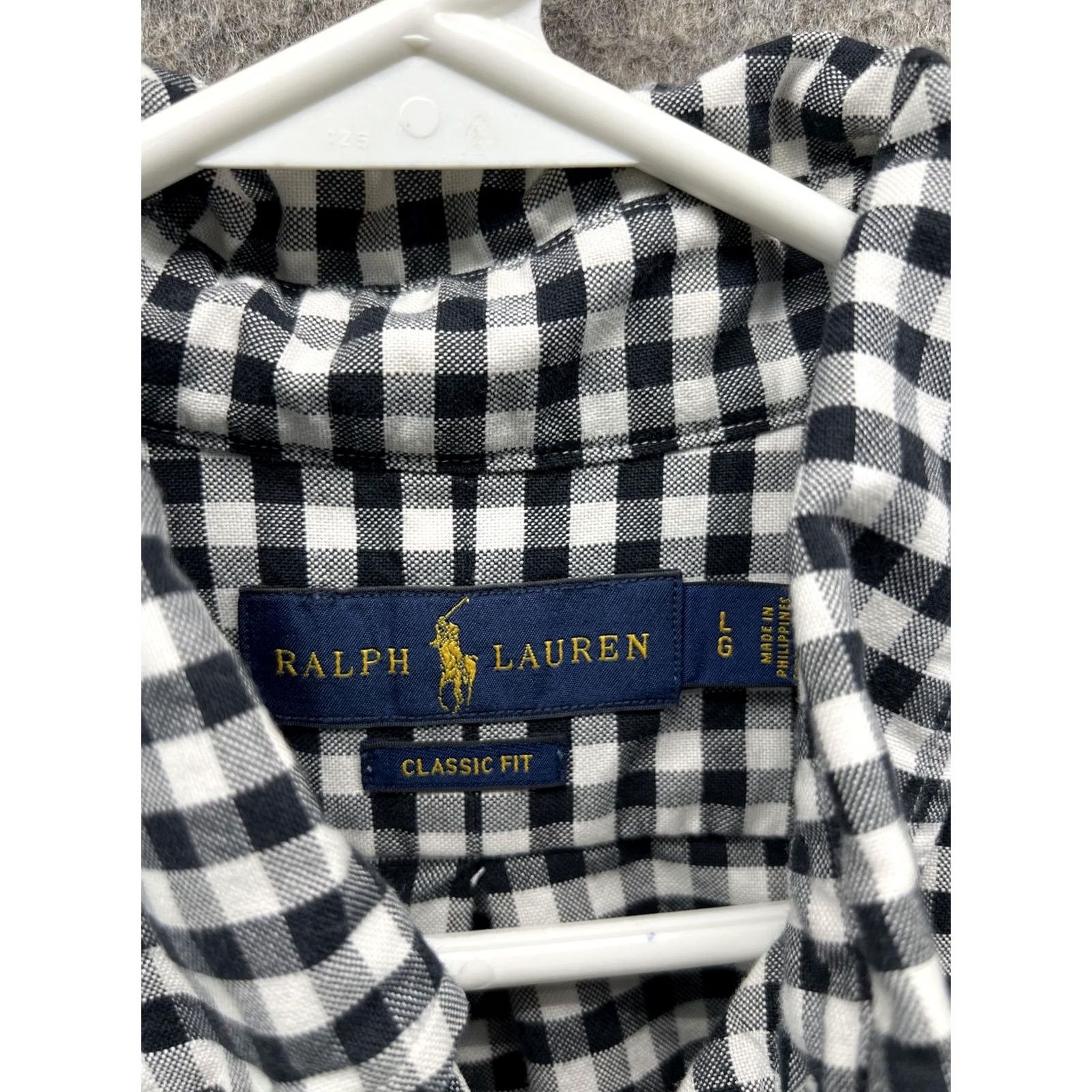 Ralph Lauren Ralph Lauren Shirt Mens Large Black Check Oxford Button Front Classic Vintage Shirt Size US L / EU 52-54 / 3 - 6 Thumbnail