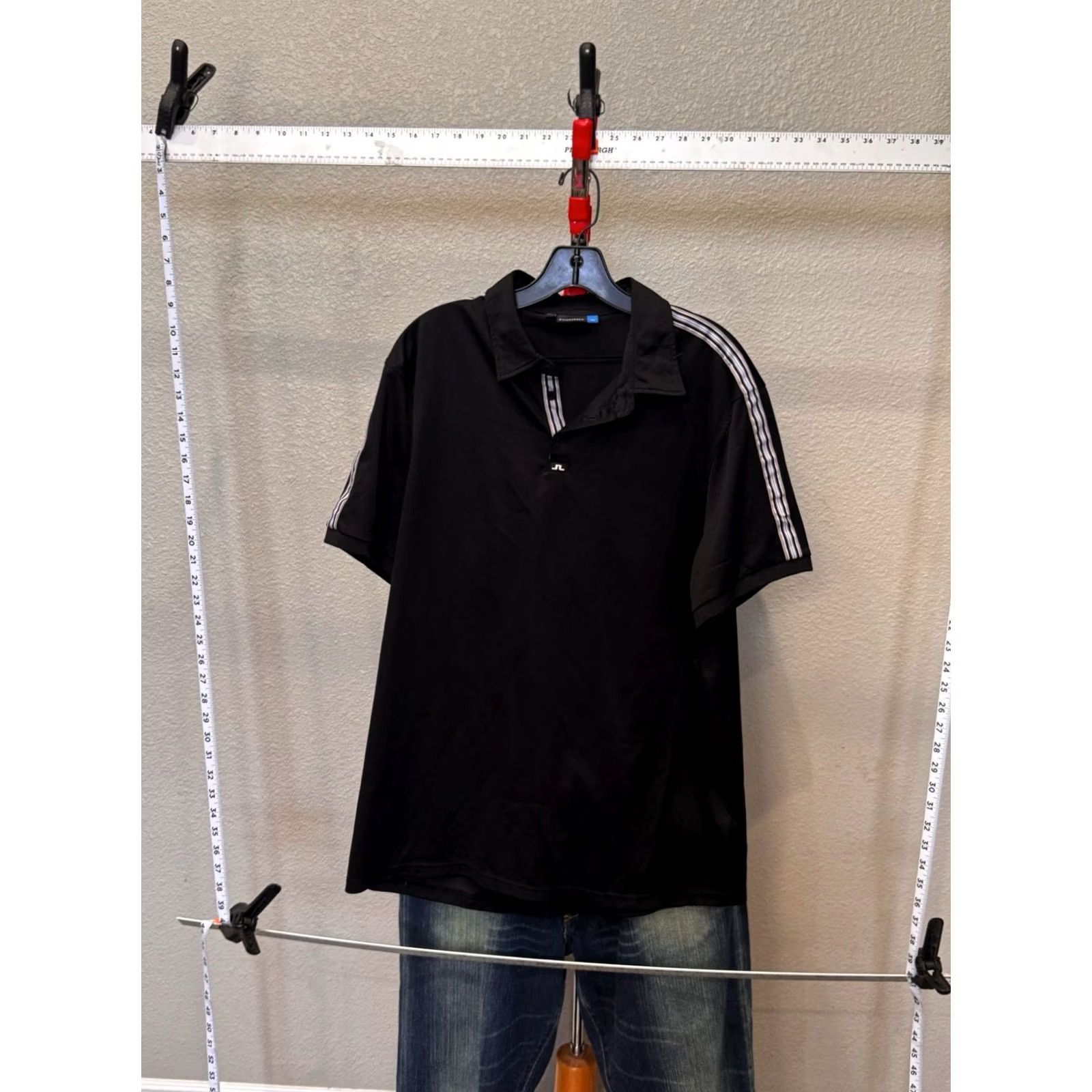 J.Lindeberg J Lindeberg POLO SHIRT Black Stripe Poly XL Mens Size US XL / EU 56 / 4 - 3 Thumbnail
