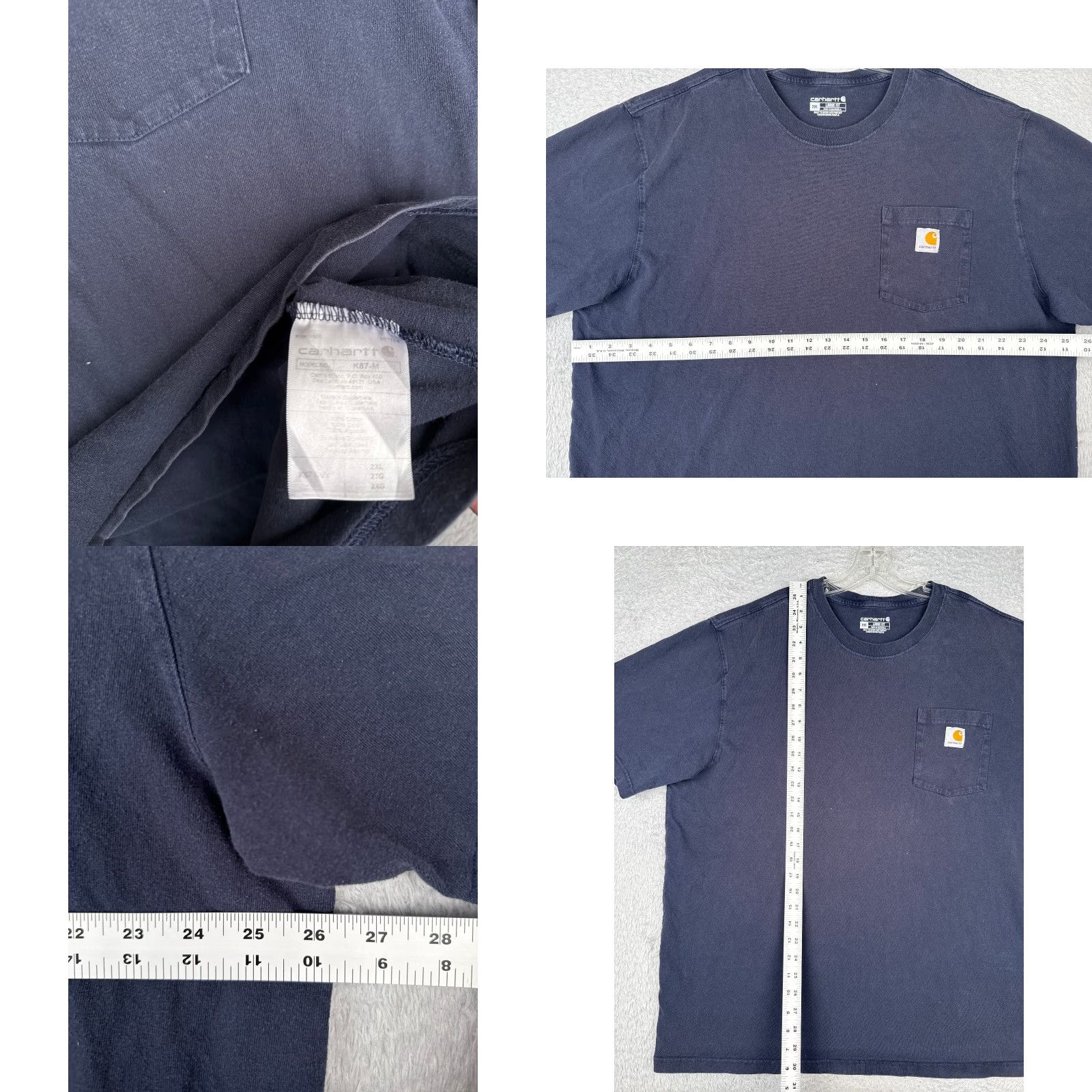 Carhartt Carhartt Shirt Mens 2XL Blue Short Sleeve Crew Pocket Cotton Workwear T-Shirt Mens Size US XXL / EU 58 / 5 - 8 Thumbnail