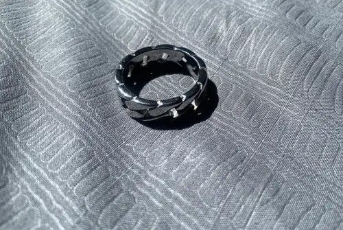 Jewelry × Vintage Stainless Steel Cuban Link Ring Size ONE SIZE - 1 Thumbnail