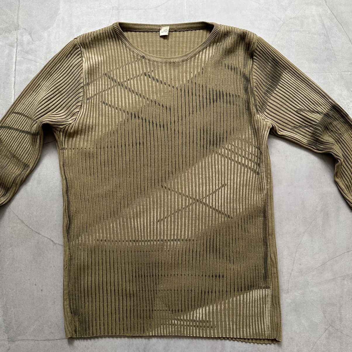 Hysteric Glamour × Undercover 00s Painted If Six Was Nine LGB Vibe Knit Ribbed Sweater Y2K Size US L / EU 52-54 / 3 - 5 Thumbnail