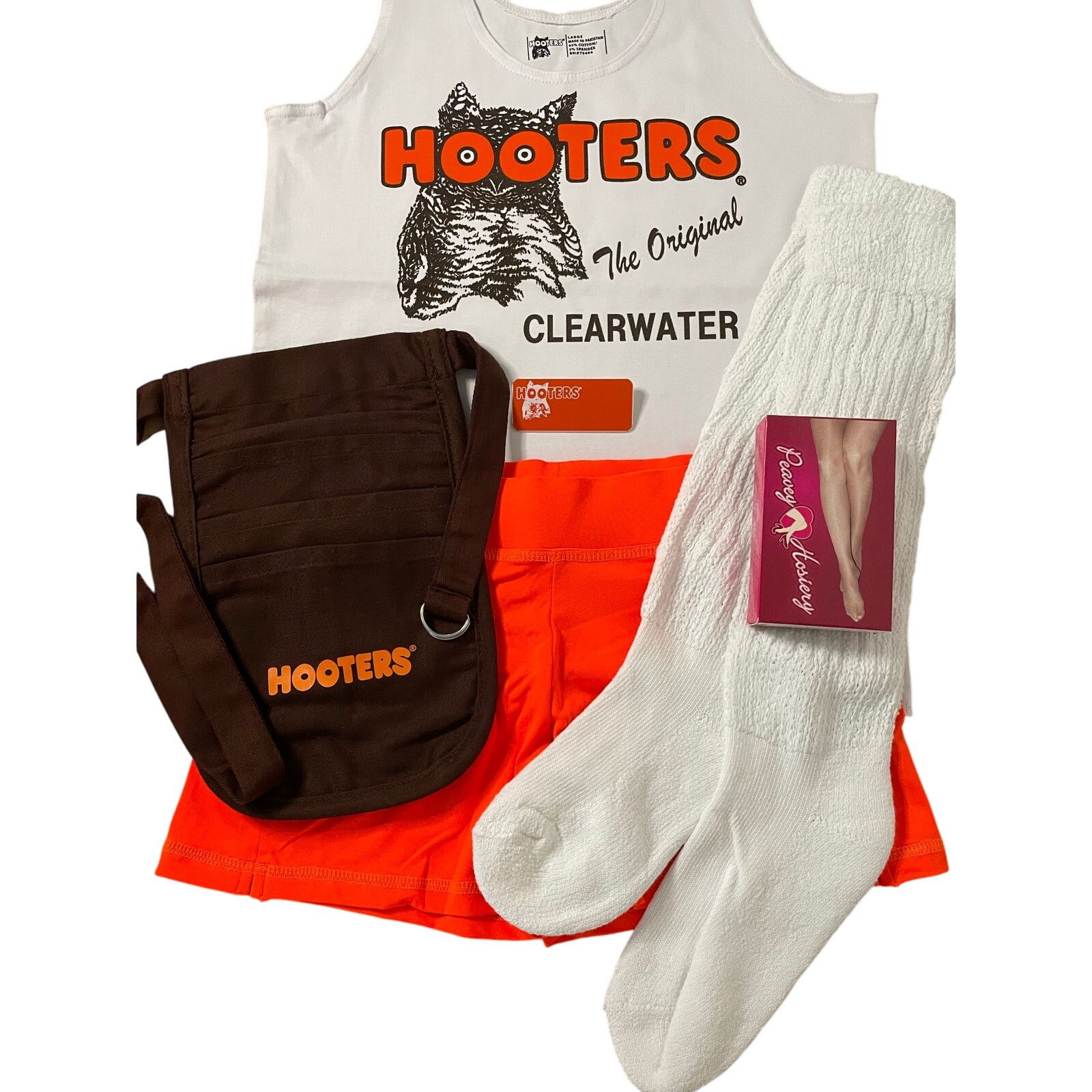 Other Women Hooters Uniform Tank Shorts Pouch Tag Socks hose Large Size L / US 10 / IT 46 - 2 Thumbnail