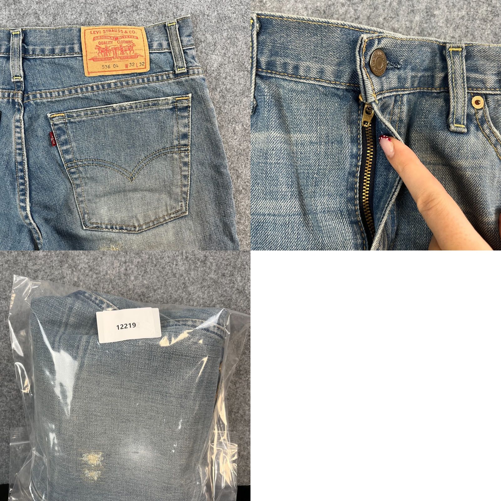 Levi's VINTAGE Levi's 536 Jeans Mens Regular Straight 32 32 Mid Blue Distressed 90s Size US 32 / EU 48 - 8 Thumbnail