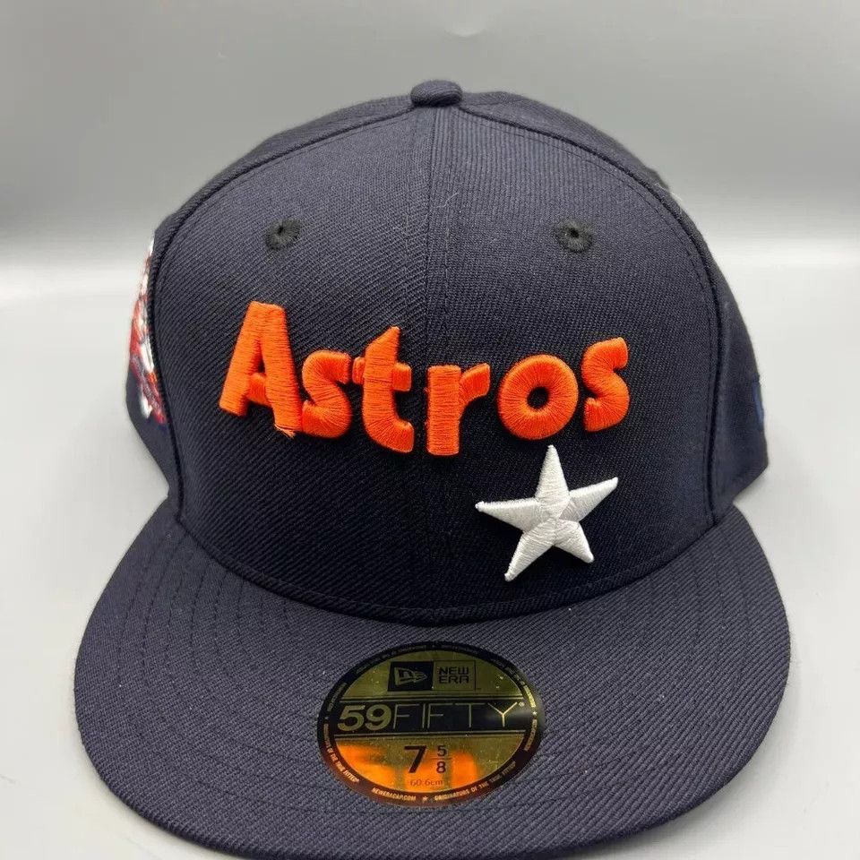 New Era Houston Astros Hat Men 7 5/8 59Fifty New Era Fitted Cap Size ONE SIZE - 2 Thumbnail